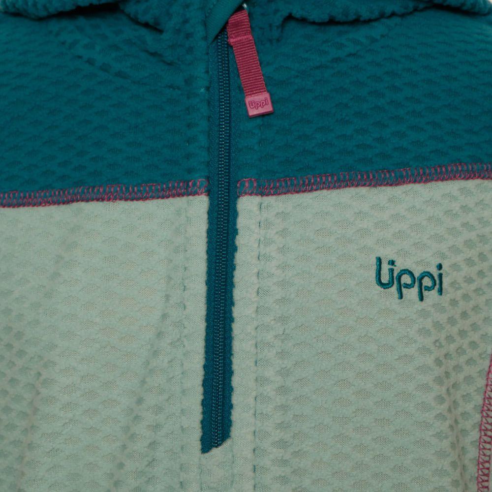 Poleron Niña Saltamontes Nano-F 1/4 Zip Hoody Verde Agua / Turquesa Claro Lippi-2