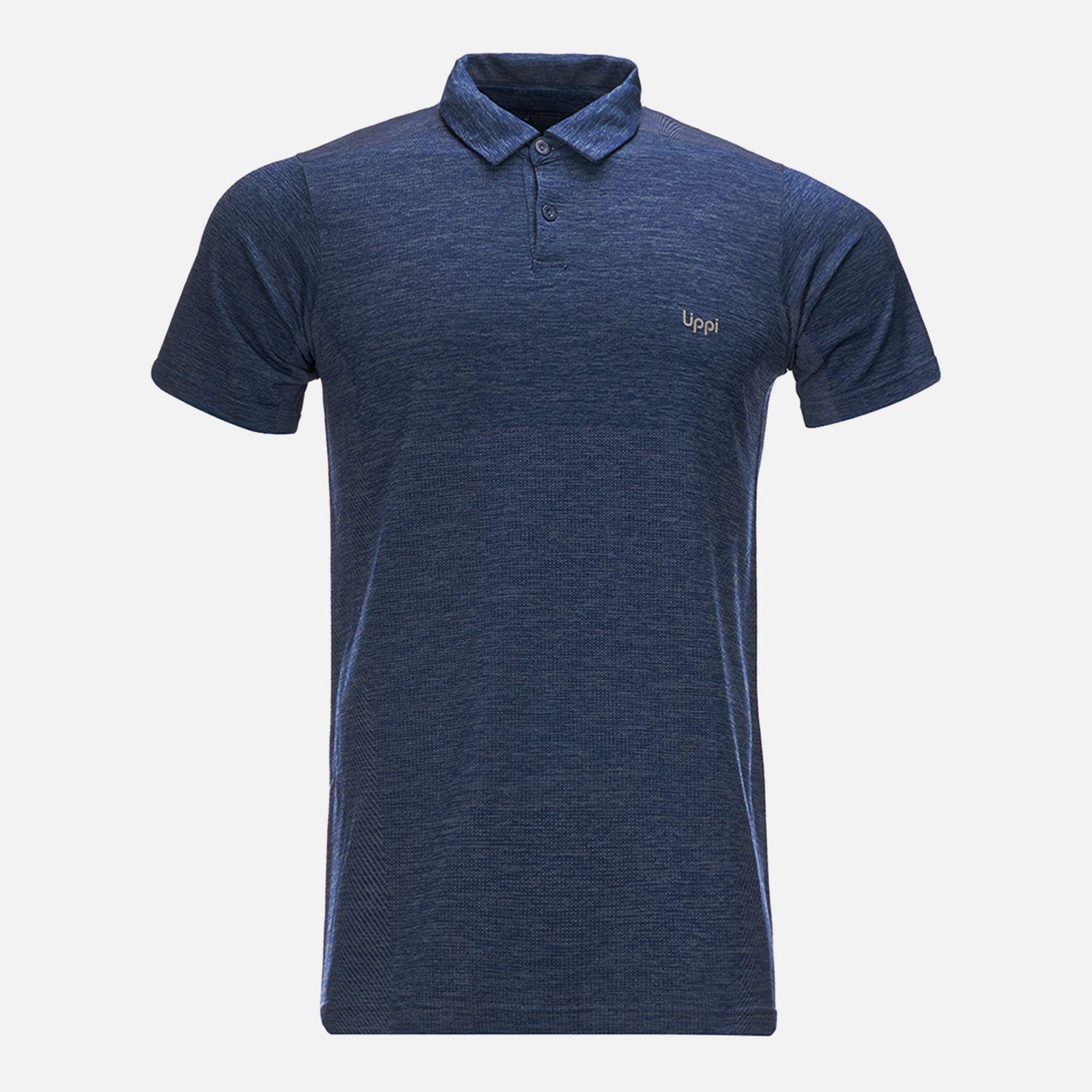 Polera Hombre B-Classic Seamless Polo Melange Azul Marino Lippi-0