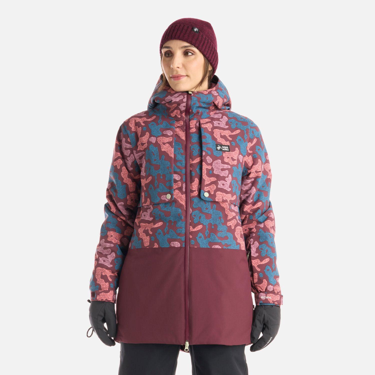 Chaqueta Mujer Yeti Print Burdeo Haka Honu-0