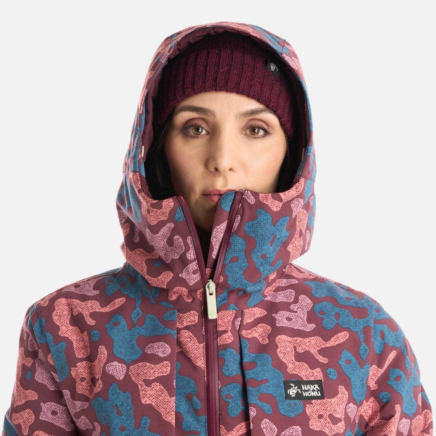 Chaqueta Mujer Yeti Print Burdeo Haka Honu-3