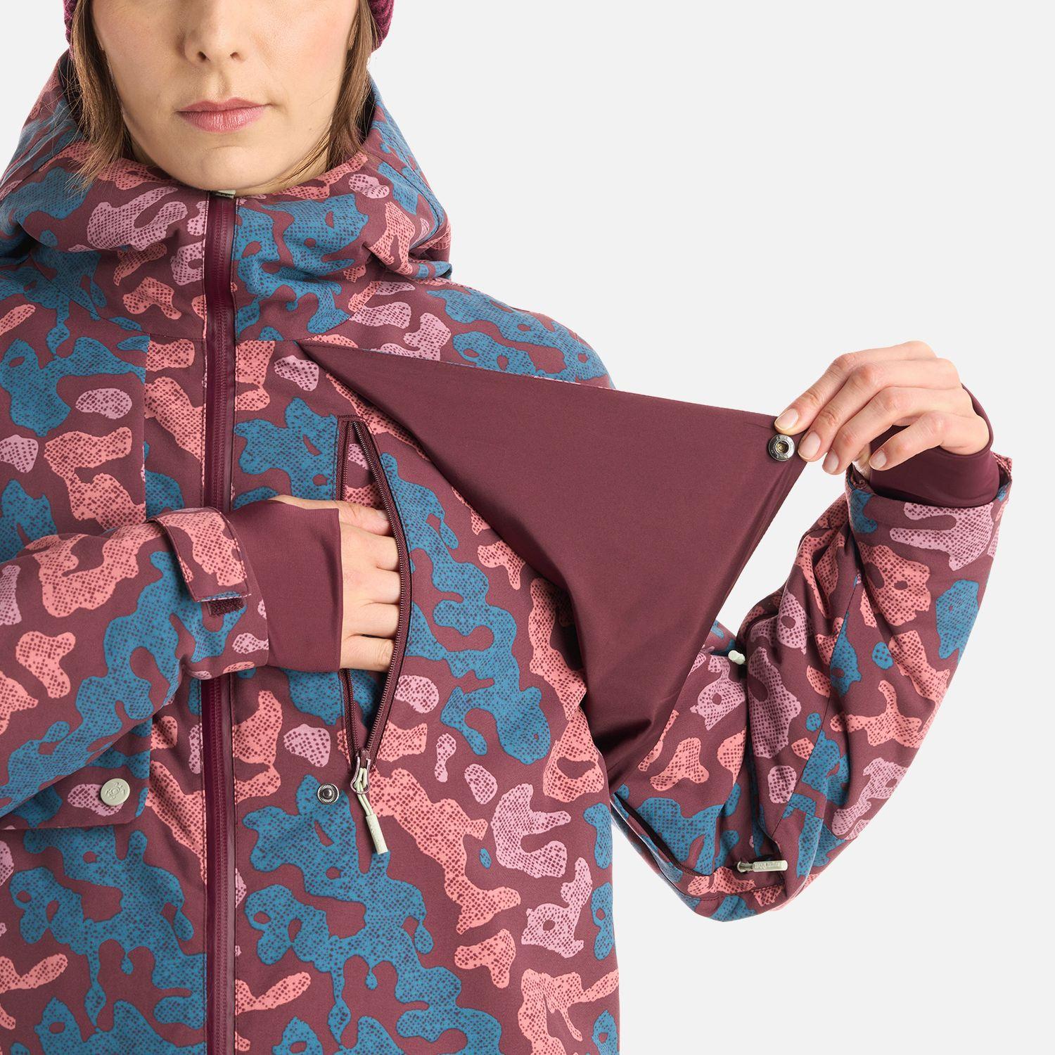 Chaqueta Mujer Yeti Print Burdeo Haka Honu-5
