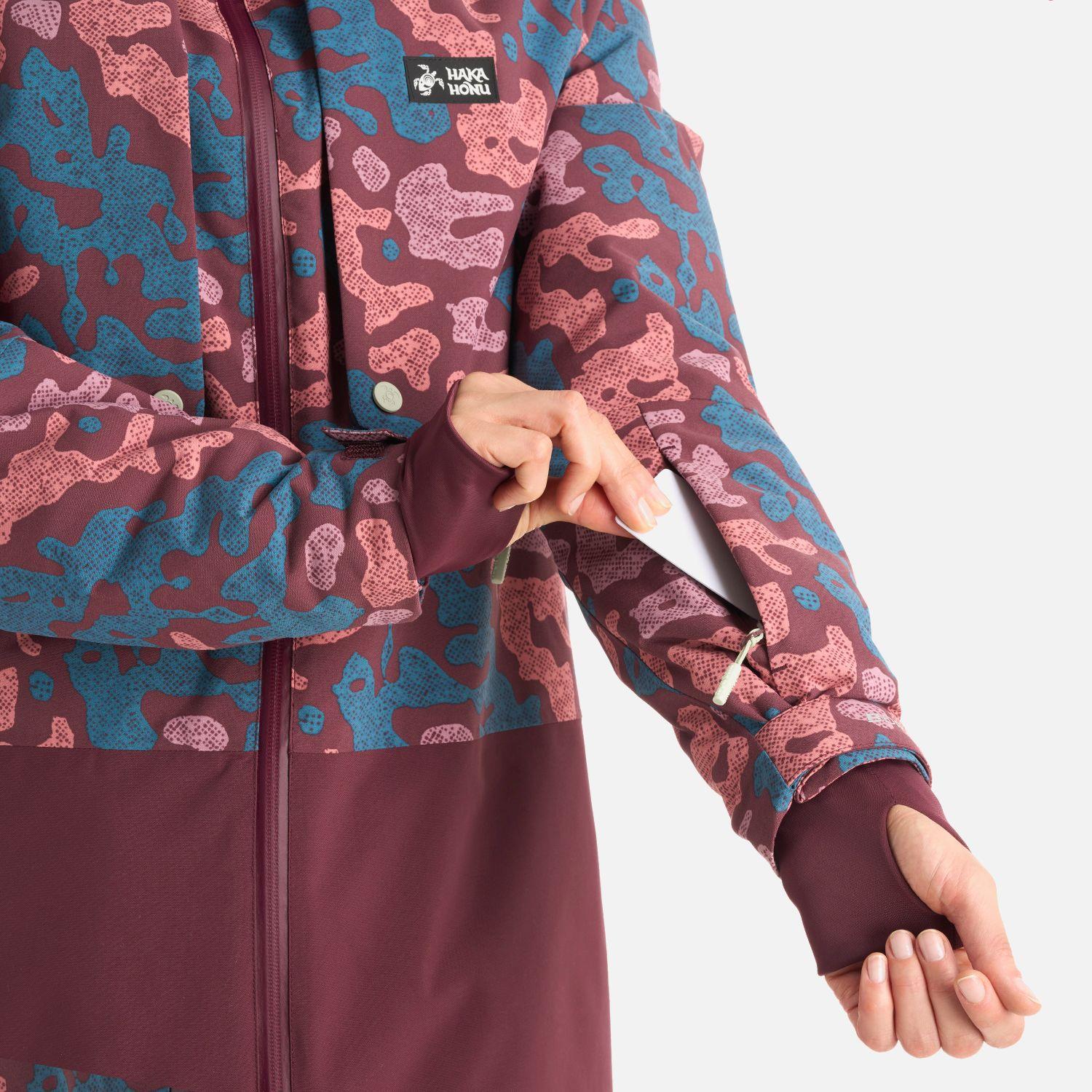 Chaqueta Mujer Yeti Print Burdeo Haka Honu-6