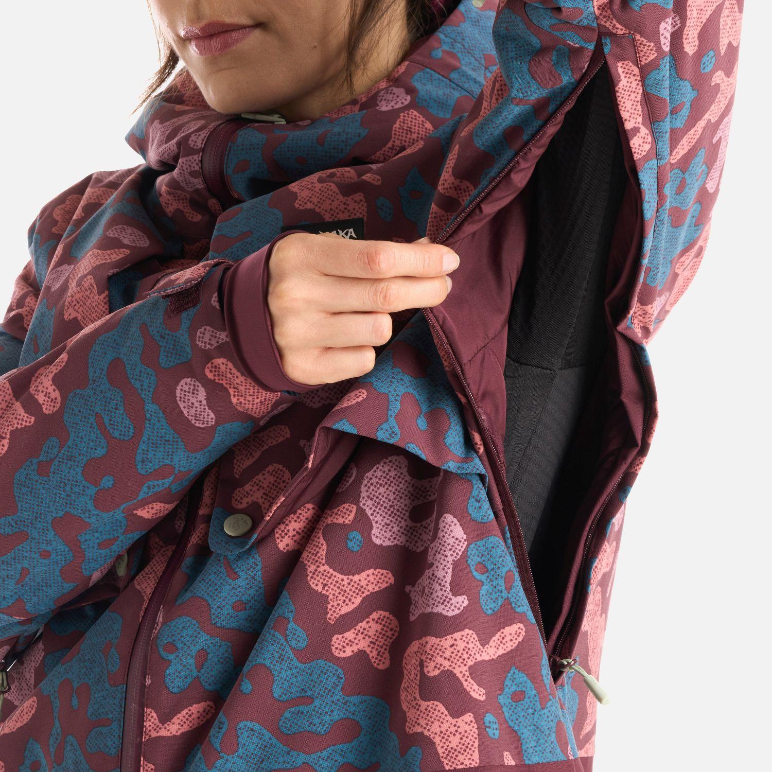 Chaqueta Mujer Yeti Print Burdeo Haka Honu-7