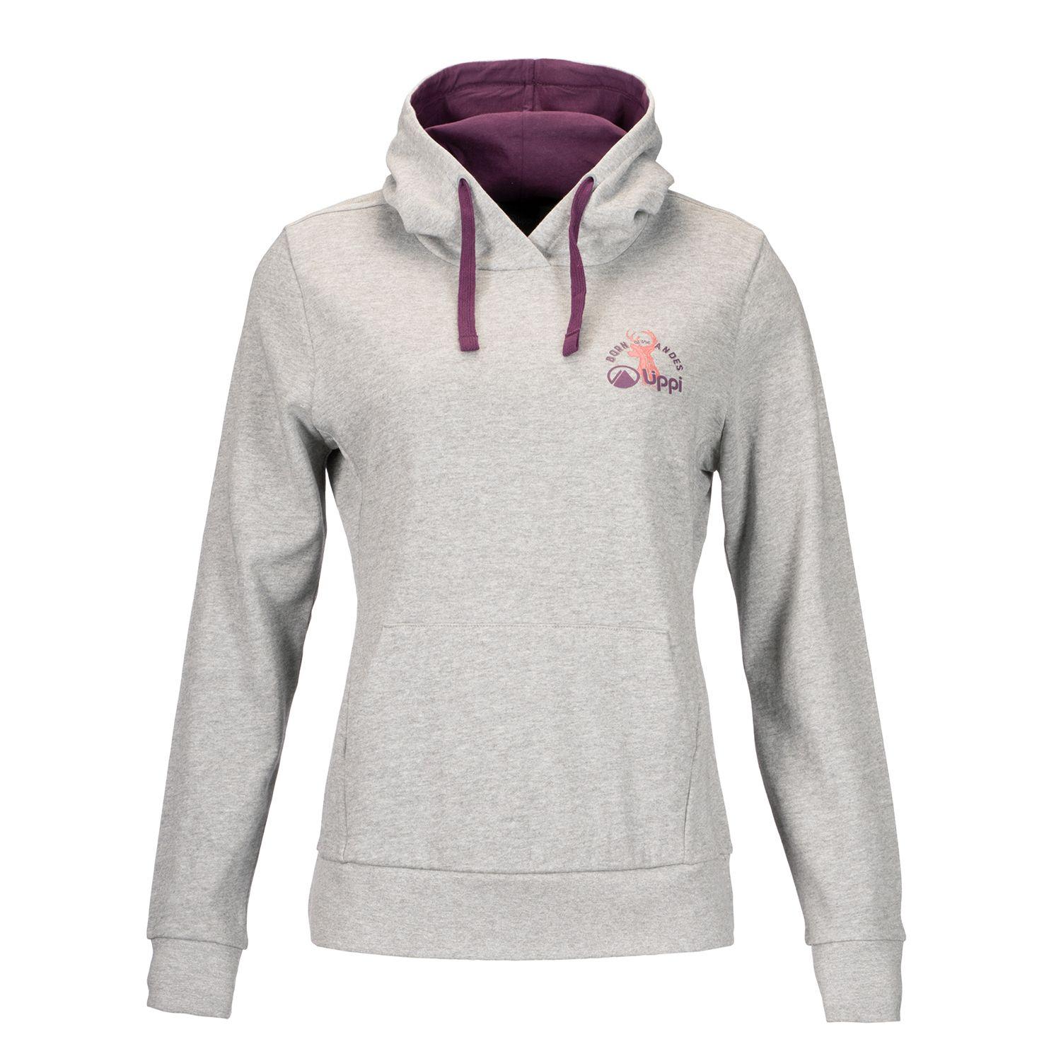 Poleron Mujer Insigne Hoody Sweatshirt Melange Gris Lippi I20-0