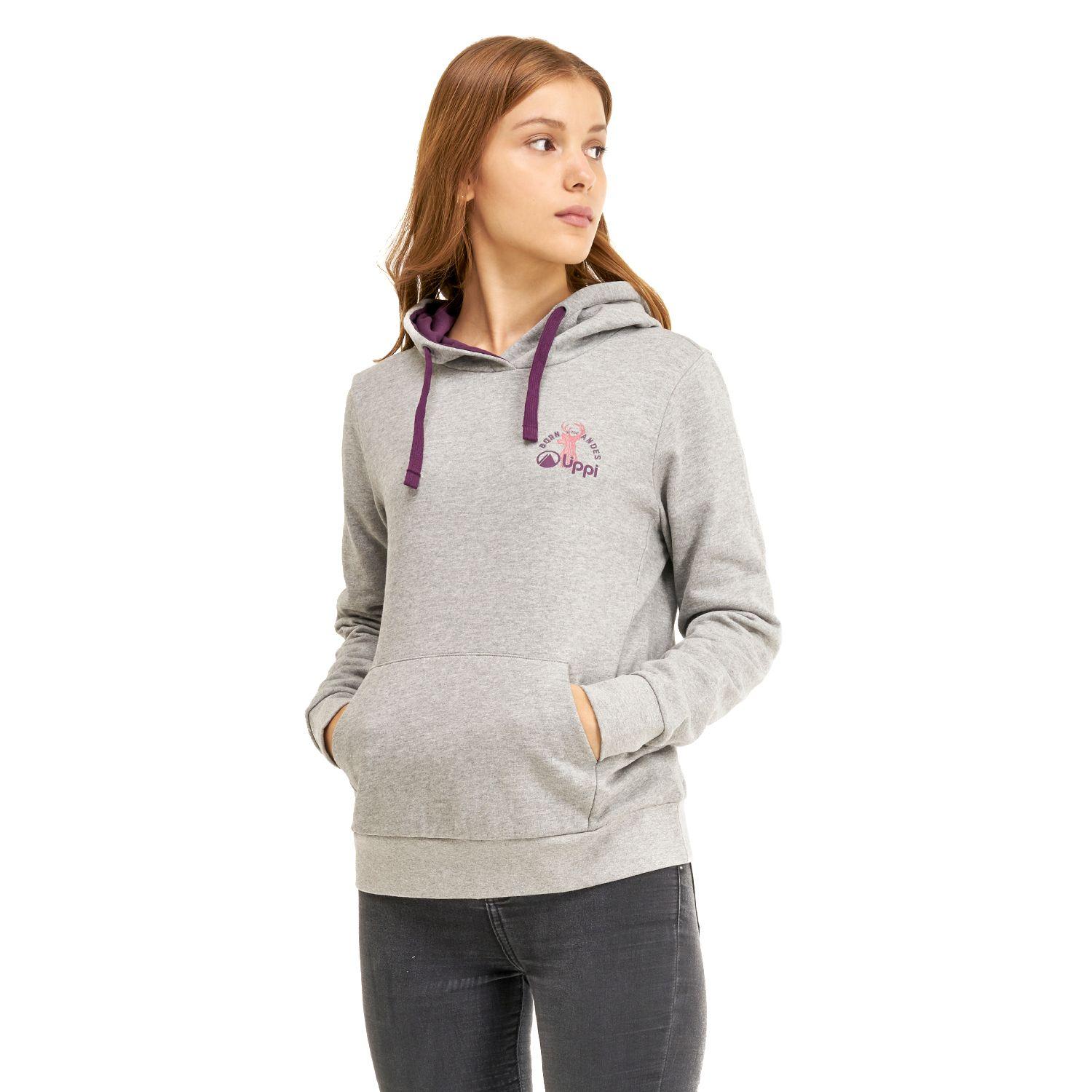 Poleron Mujer Insigne Hoody Sweatshirt Melange Gris Lippi I20-1