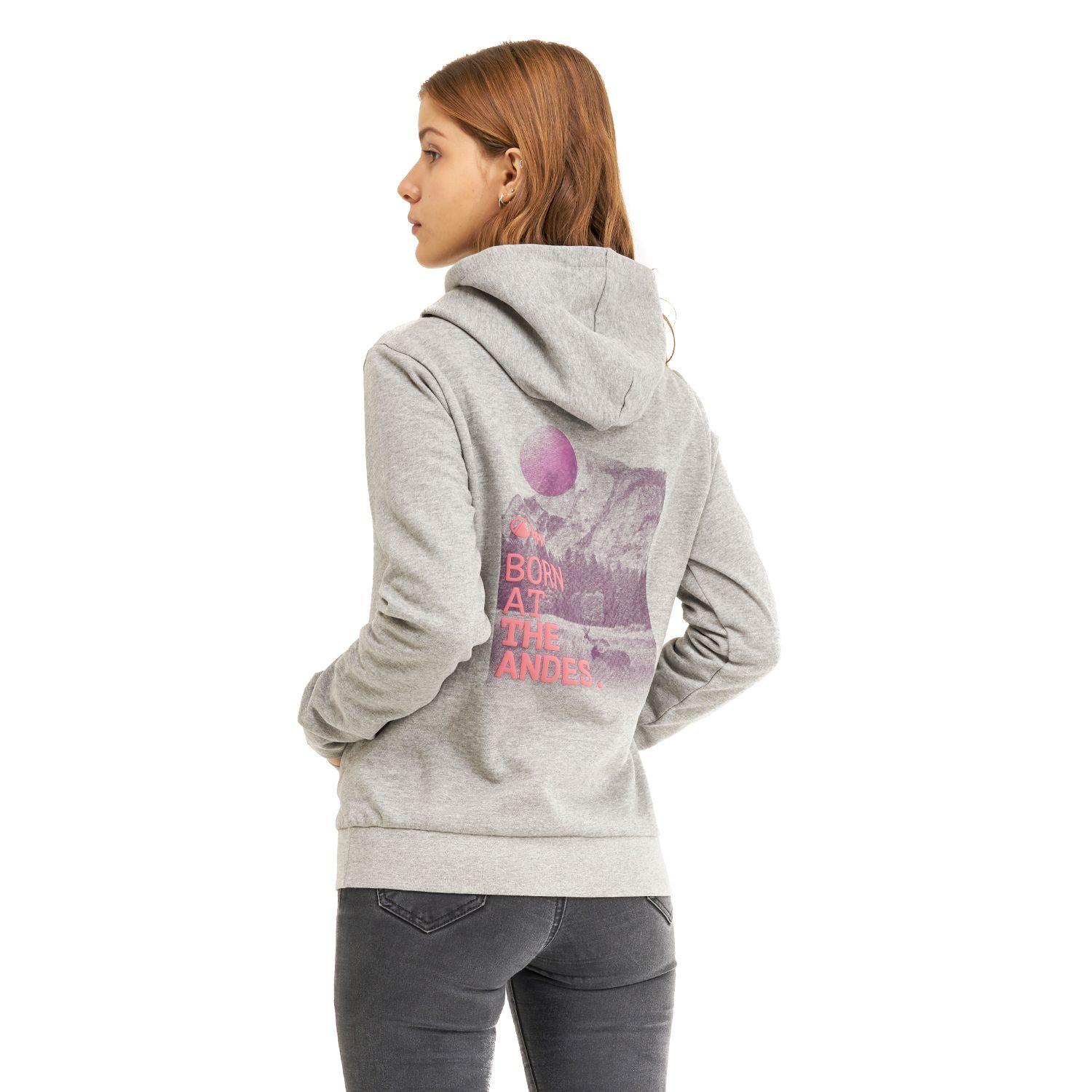 Poleron Mujer Insigne Hoody Sweatshirt Melange Gris Lippi I20-2
