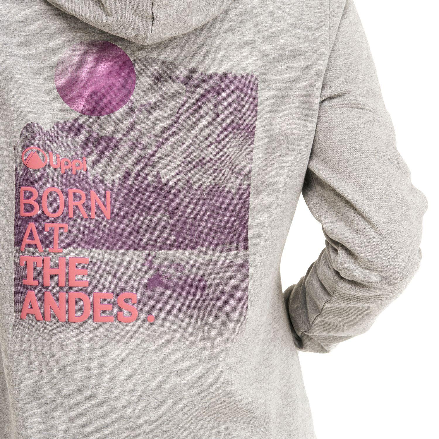 Poleron Mujer Insigne Hoody Sweatshirt Melange Gris Lippi I20-5