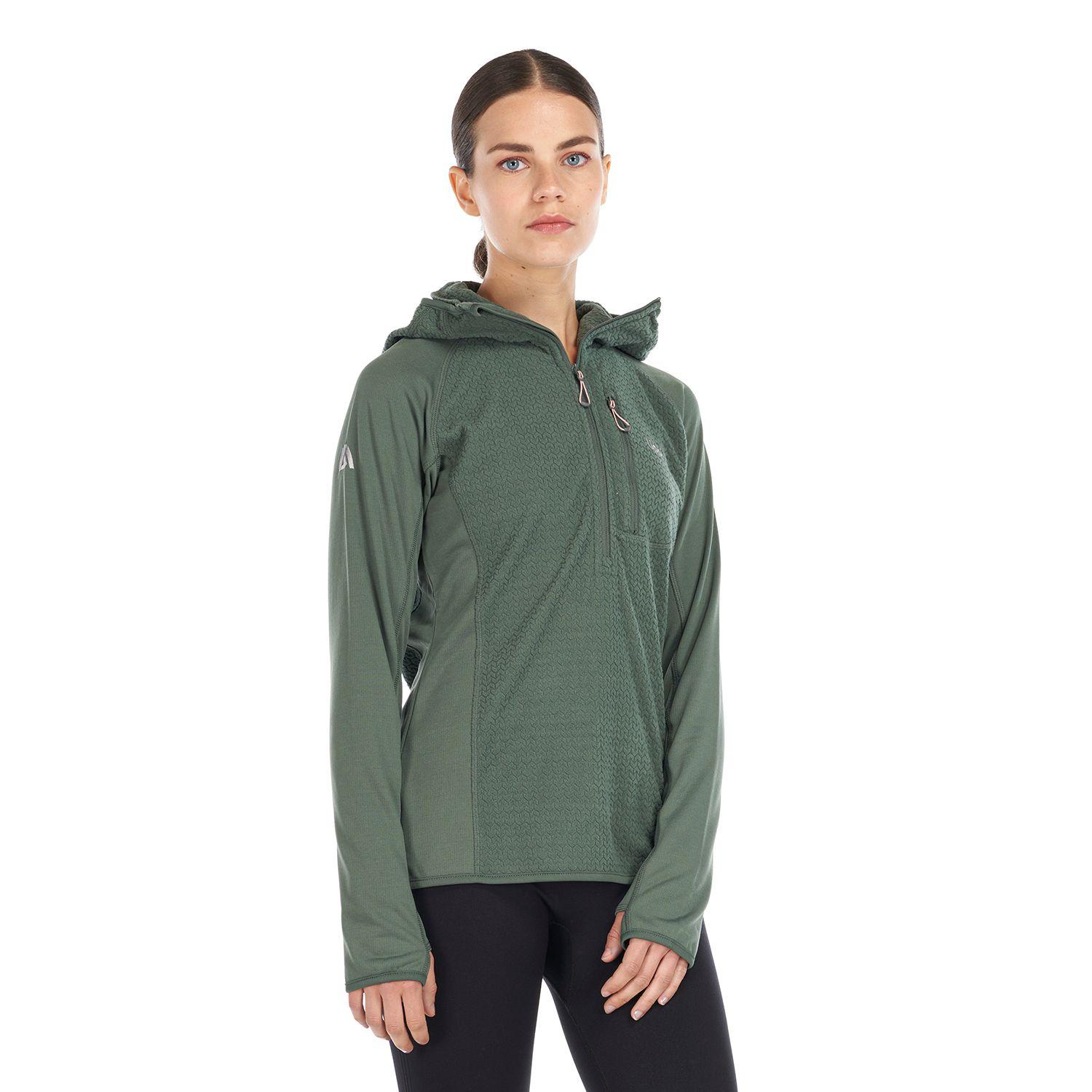 Poleron Mujer Jacaranda Mountain Nano-F 14 Zip Hoody Verde Grisaceo Lippi-1
