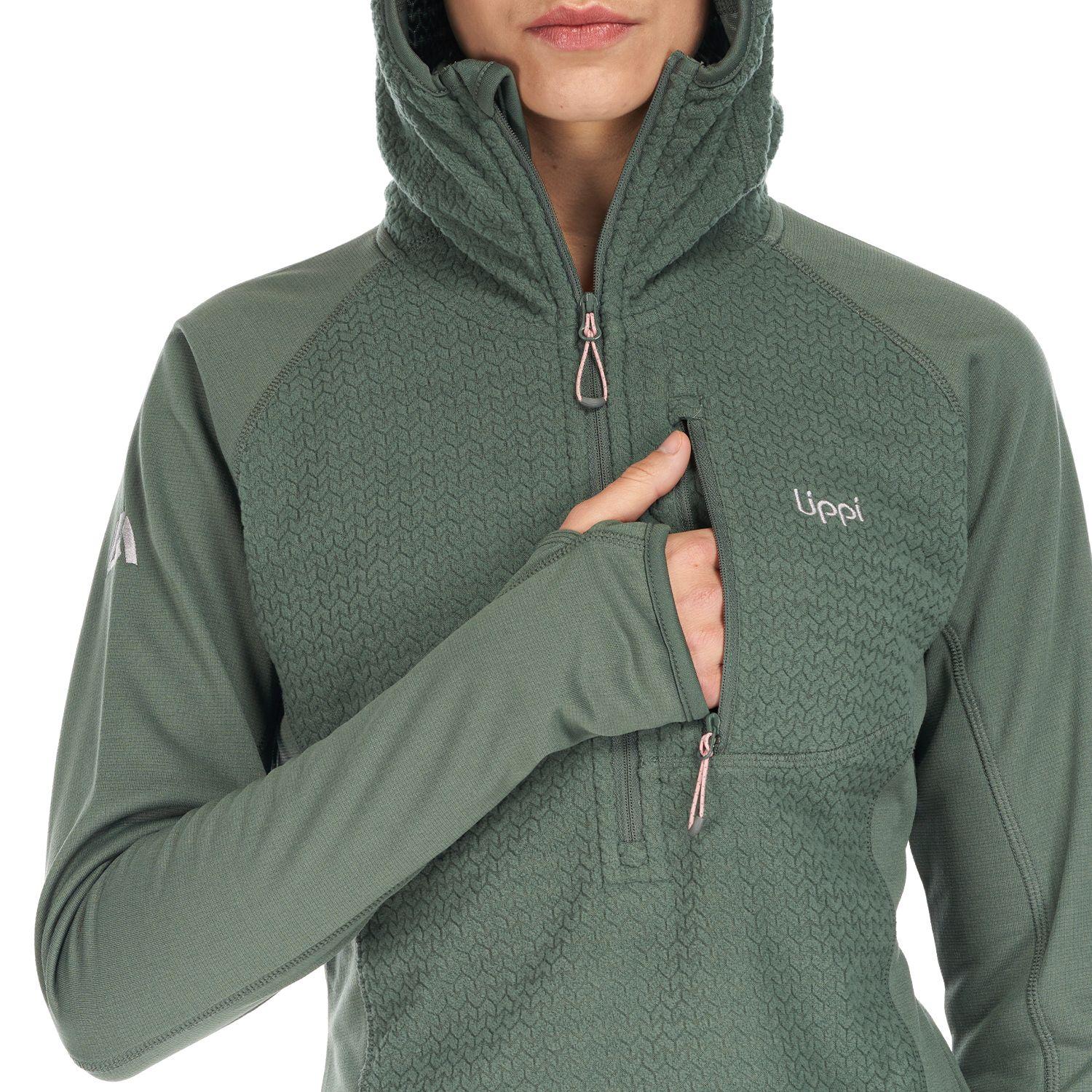 Poleron Mujer Jacaranda Mountain Nano-F 14 Zip Hoody Verde Grisaceo Lippi-7