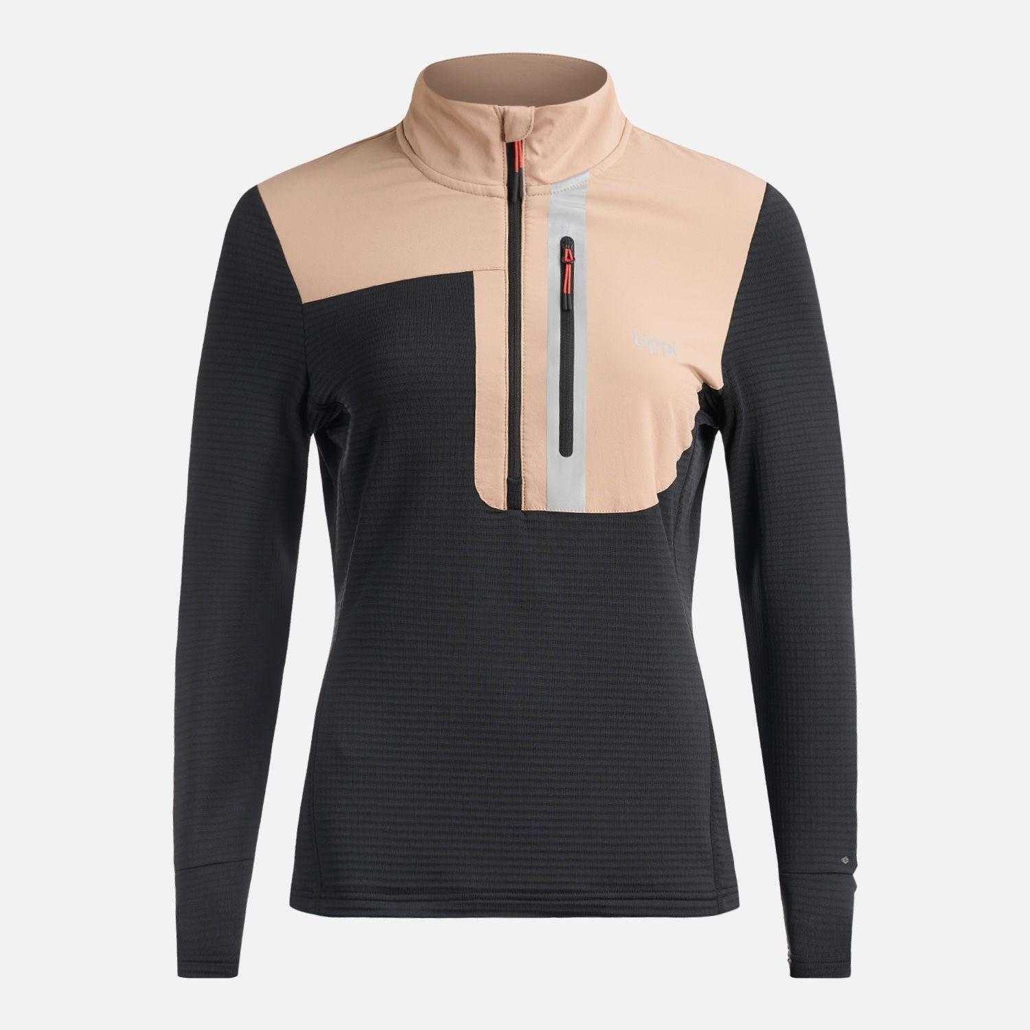 Poleron Mujer Karova Nano F 1/4 Zip Negro Lippi-0