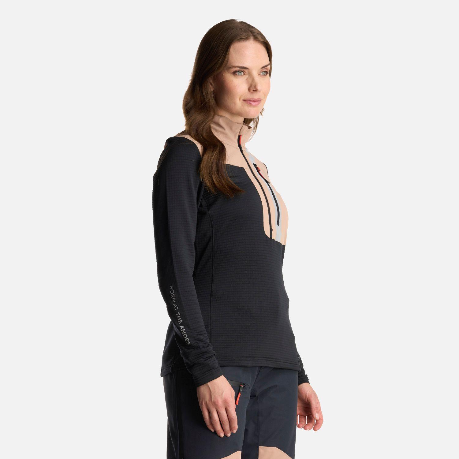 Poleron Mujer Karova Nano F 1/4 Zip Negro Lippi-2