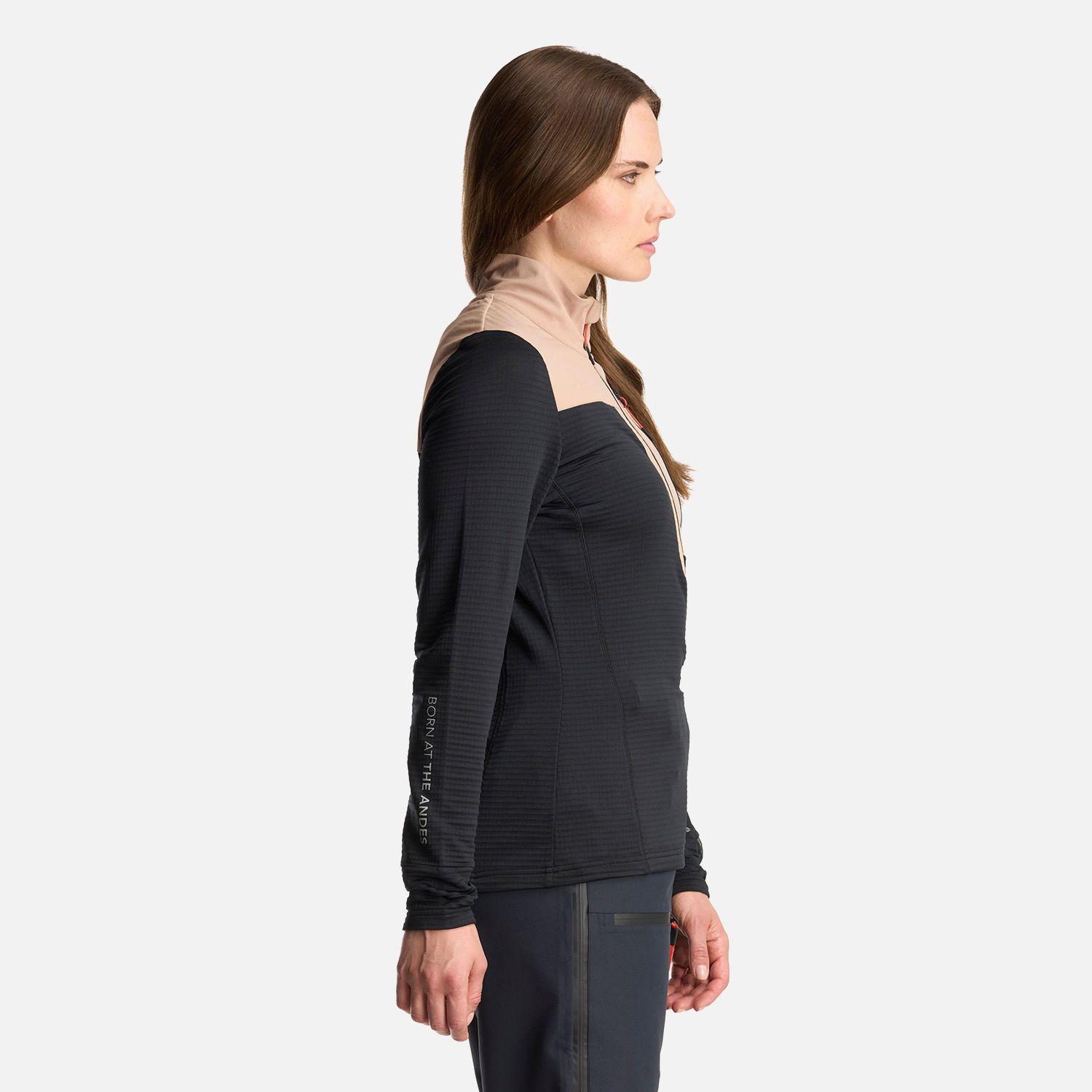 Poleron Mujer Karova Nano F 1/4 Zip Negro Lippi-3