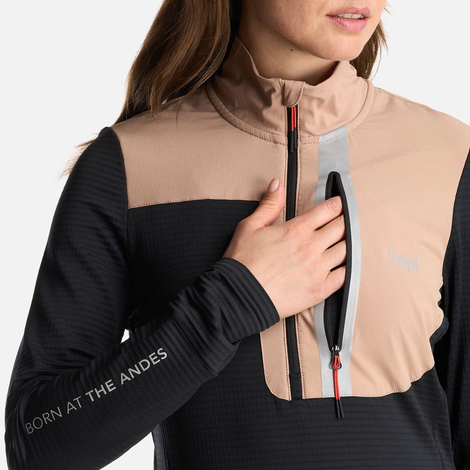 Poleron Mujer Karova Nano F 1/4 Zip Negro Lippi-5