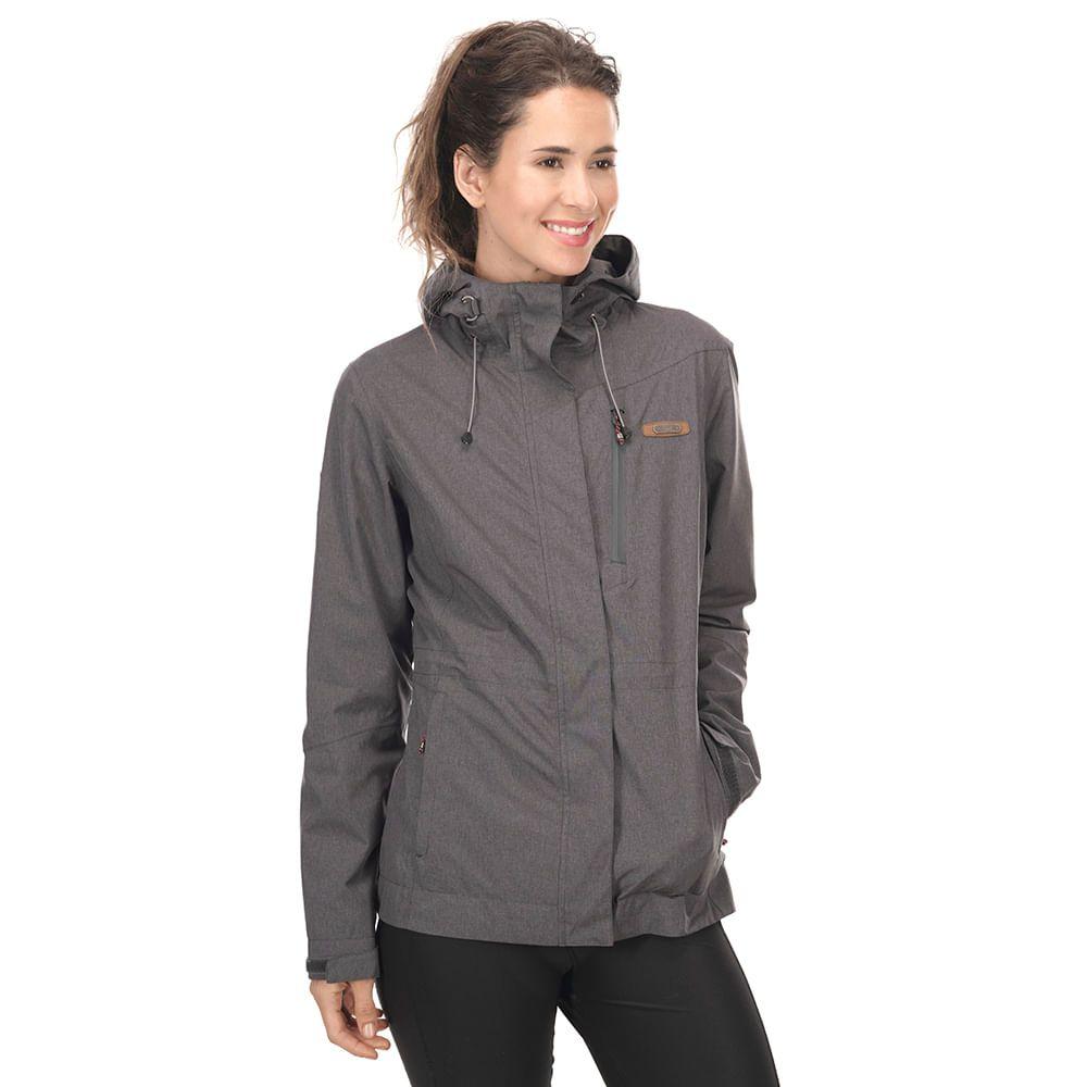 Chaqueta Mujer Drizzle B-Dry Hoody Jacket Melange Grafito Lippi-1