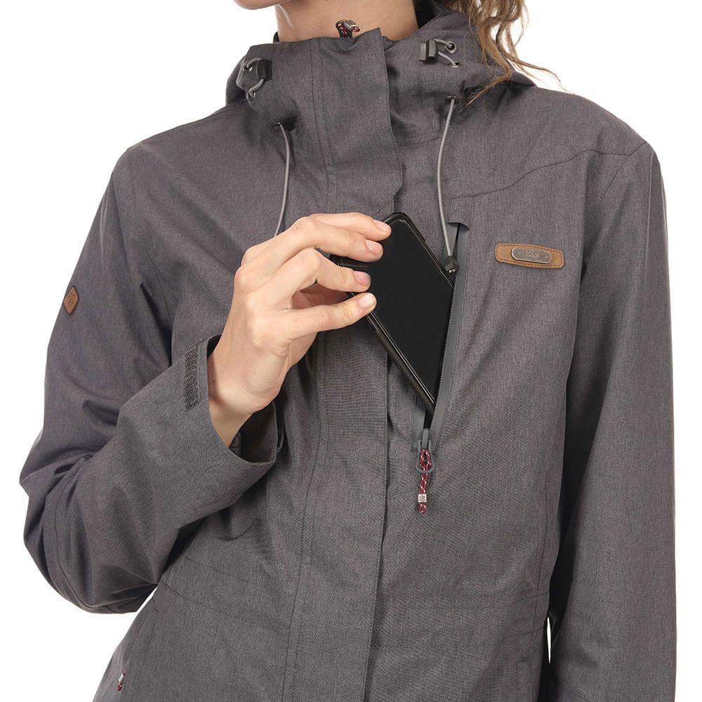 Chaqueta Mujer Drizzle B-Dry Hoody Jacket Melange Grafito Lippi-4