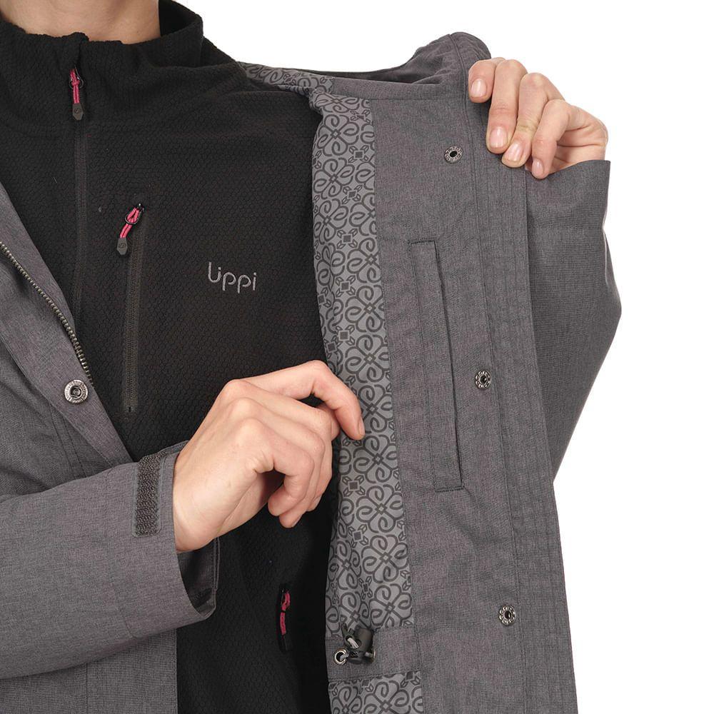 Chaqueta Mujer Drizzle B-Dry Hoody Jacket Melange Grafito Lippi-5
