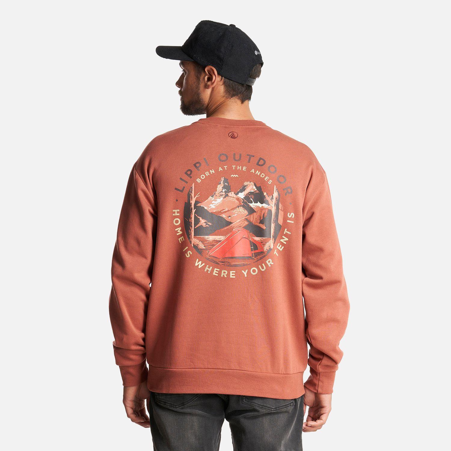 Poleron Hombre Insigne Crewneck Sweatshirt Back Print Terracota Lippi-2