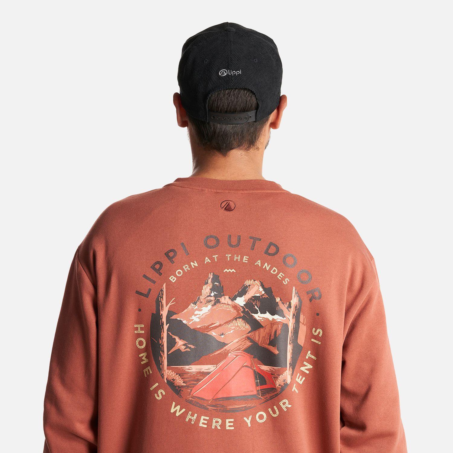 Poleron Hombre Insigne Crewneck Sweatshirt Back Print Terracota Lippi-3