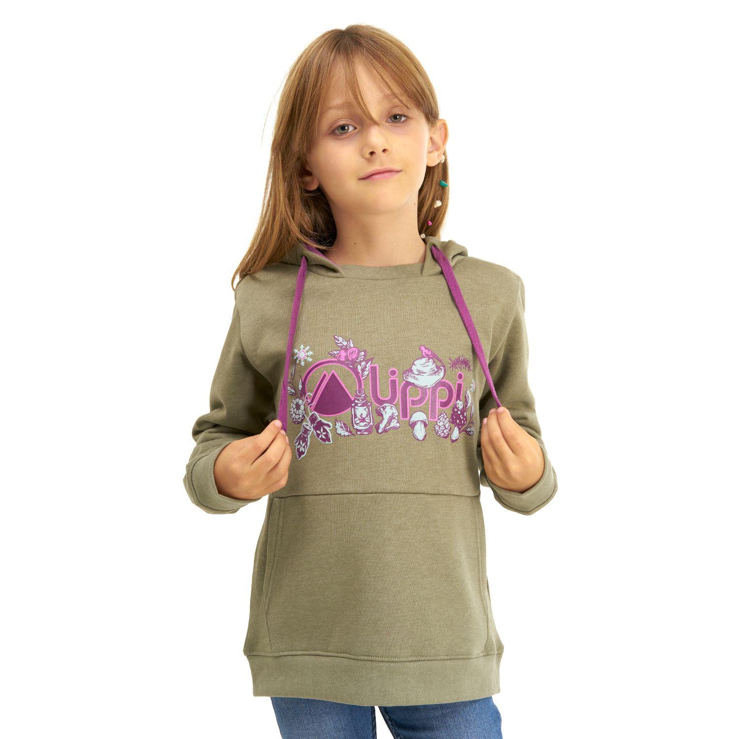 Poleron Niña Insigne Hoody Sweatshirt Melange Verde Lippi-1