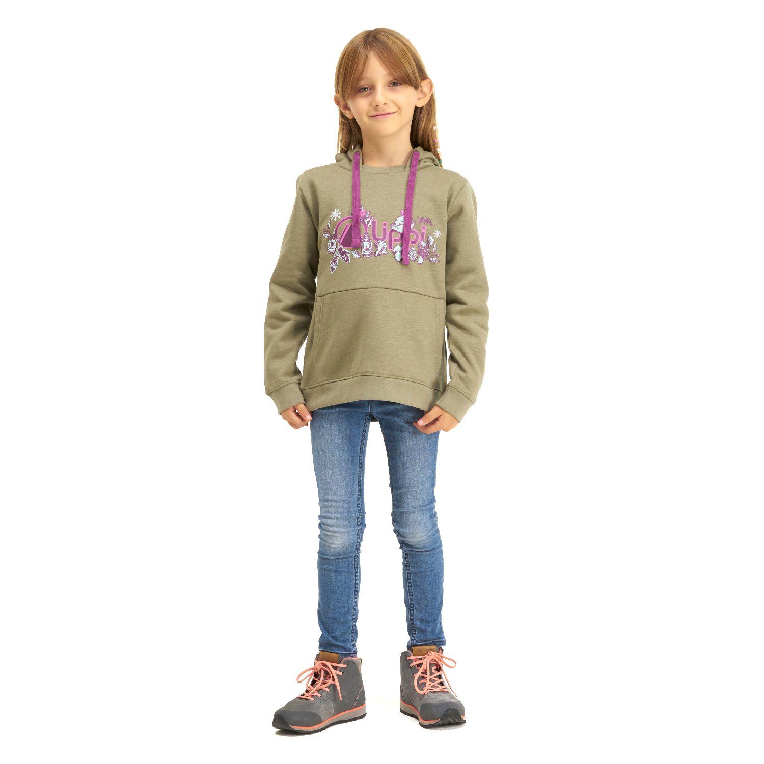 Poleron Niña Insigne Hoody Sweatshirt Melange Verde Lippi-5