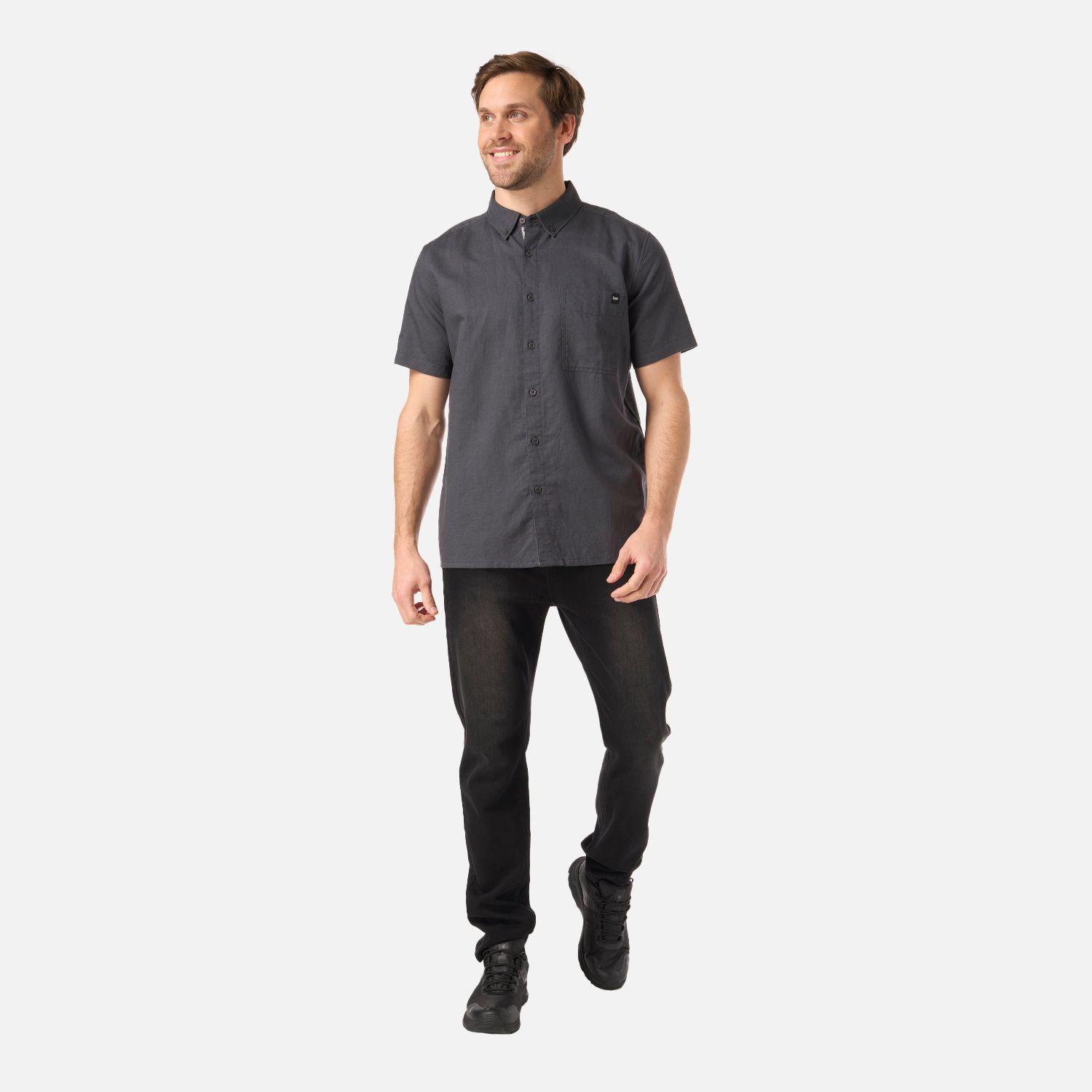 Camisa Hombre Terrain Linen Shirt Gris Medio Lippi V26-5