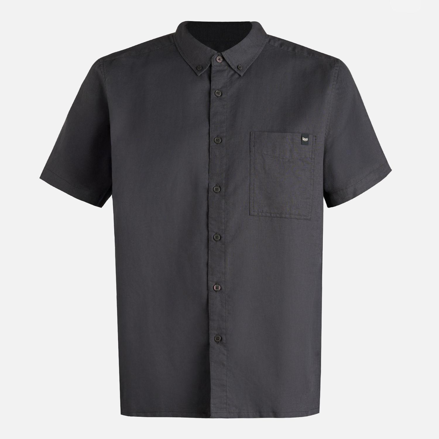 Camisa Hombre Terrain Linen Shirt Gris Medio Lippi V26-6