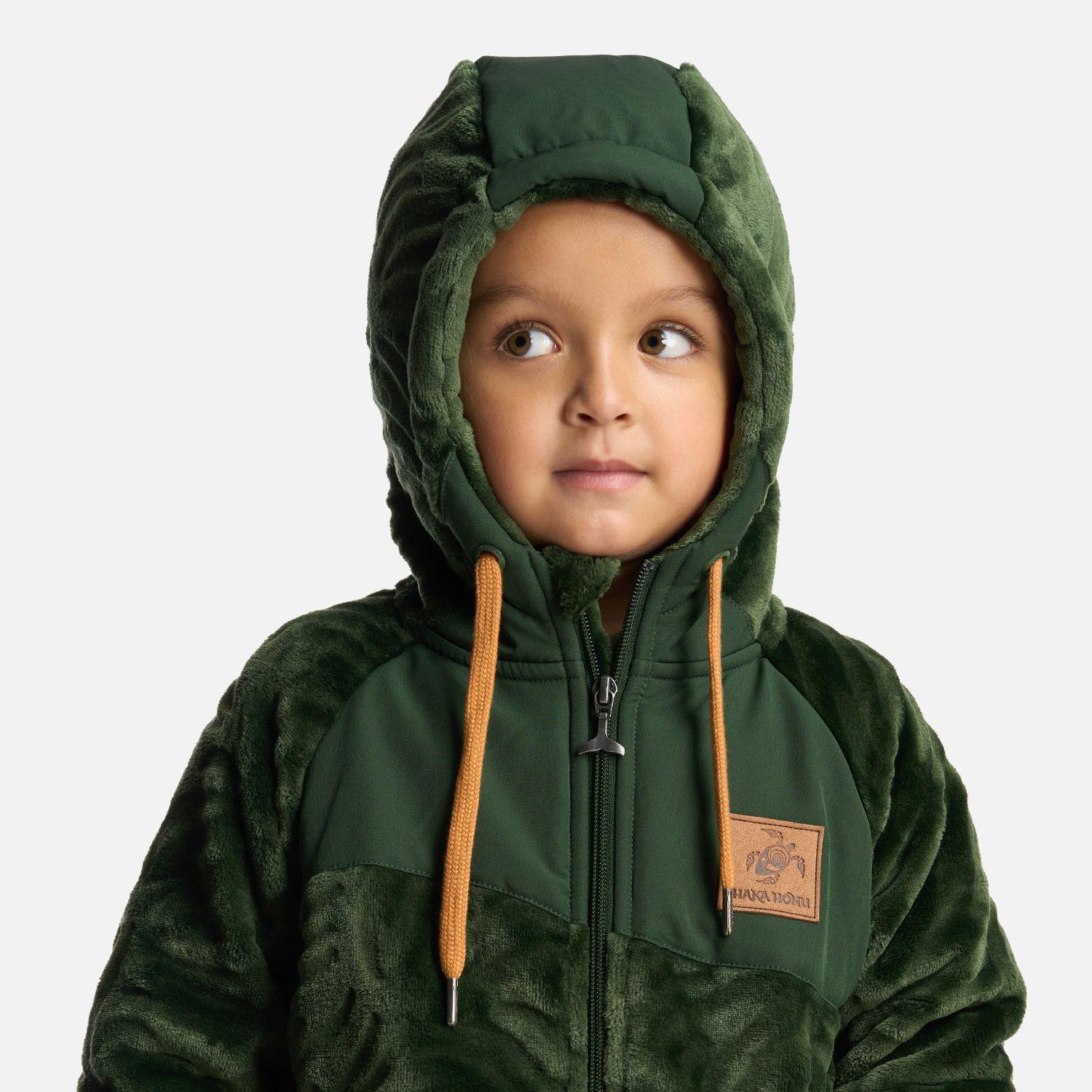 Poleron Niño Mini Polaroid Verde Militar Haka Honu-3