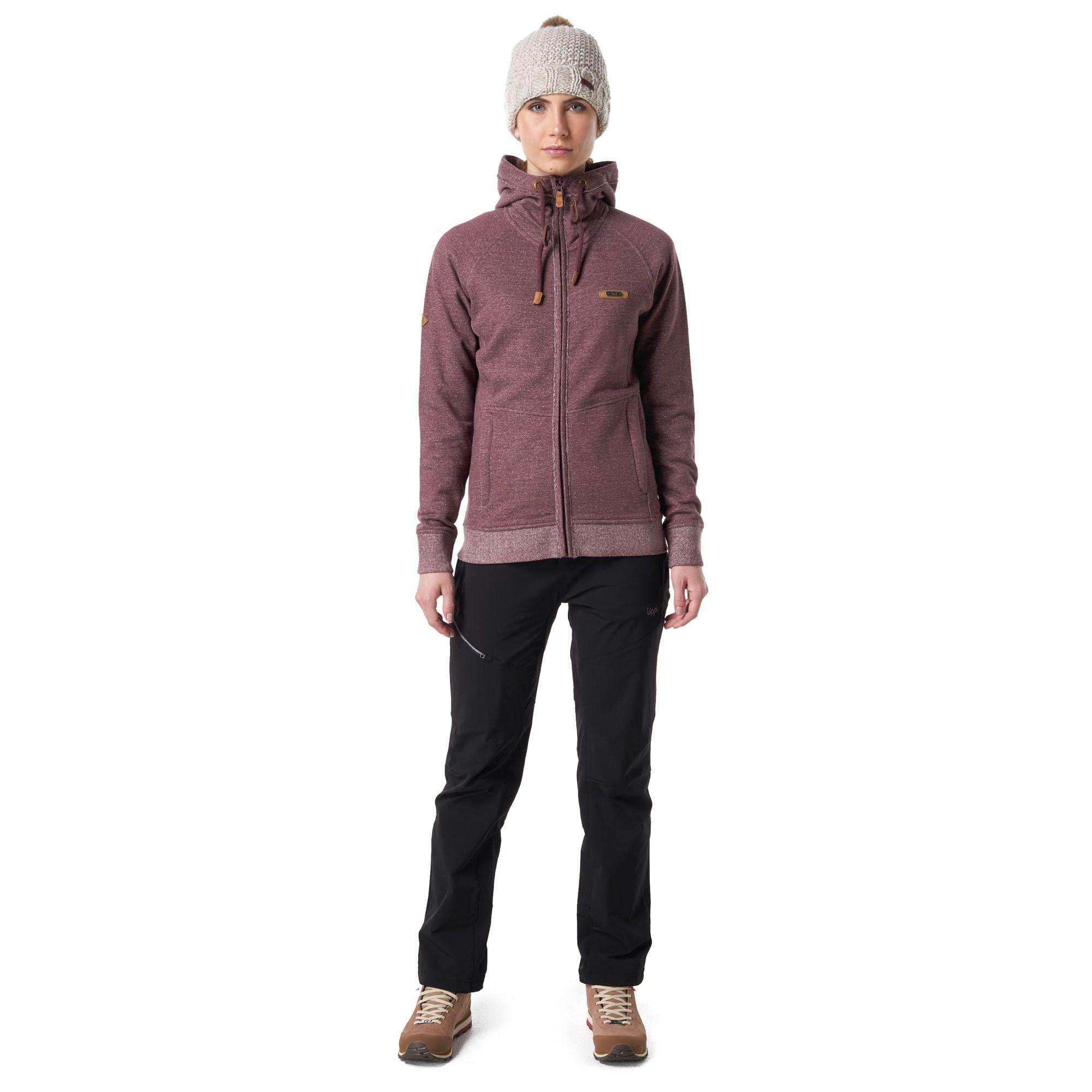 Poleron Mujer Spirit Cotton Hoody Melange Uva Lippi-1