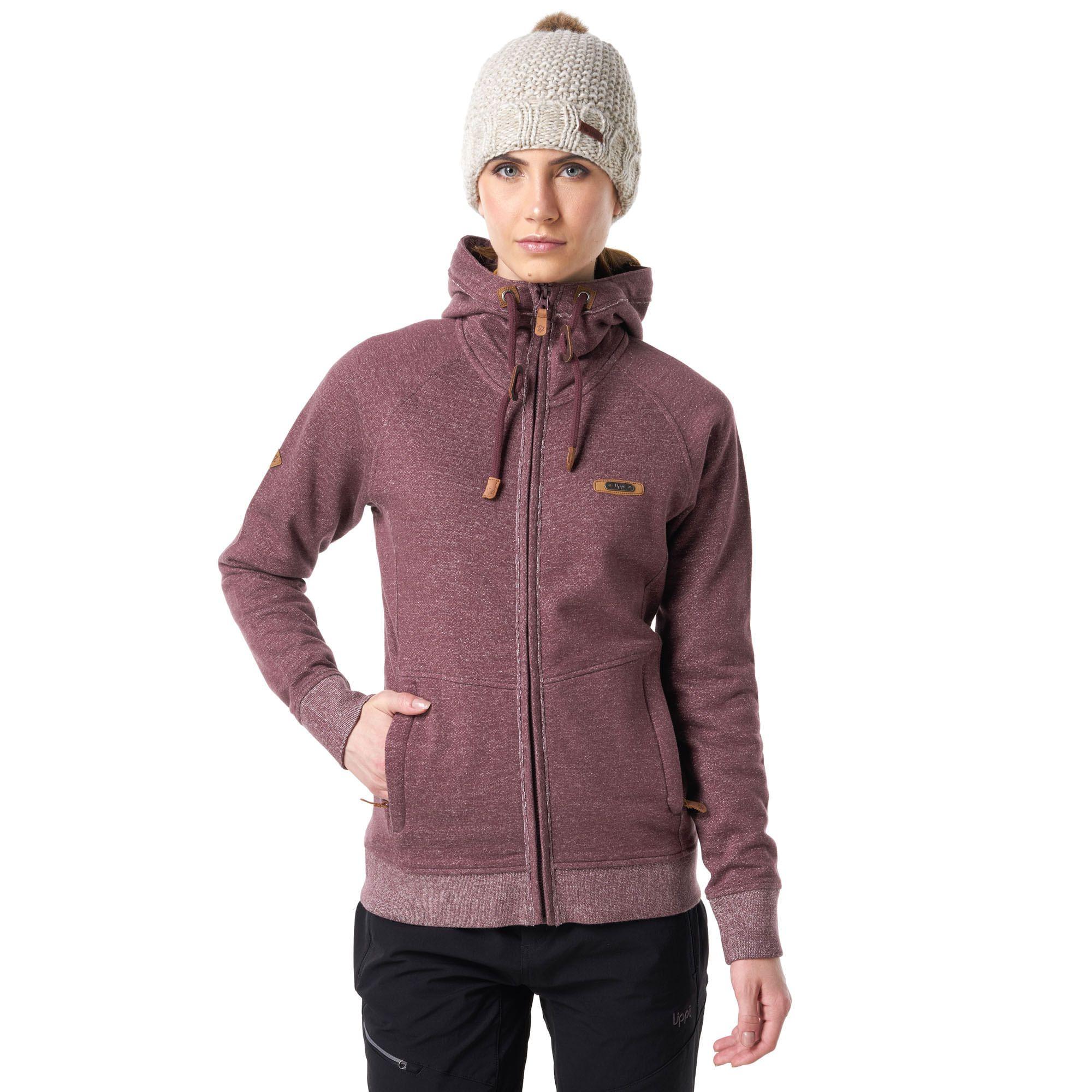 Poleron Mujer Spirit Cotton Hoody Melange Uva Lippi-2