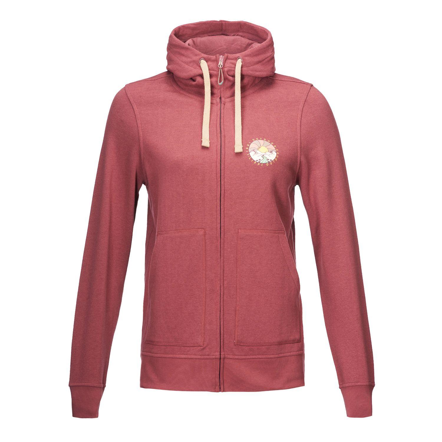 Poleron Mujer Insigne Full Zip Hoody Sweatshirt Palo Rosa Lippi V22-0