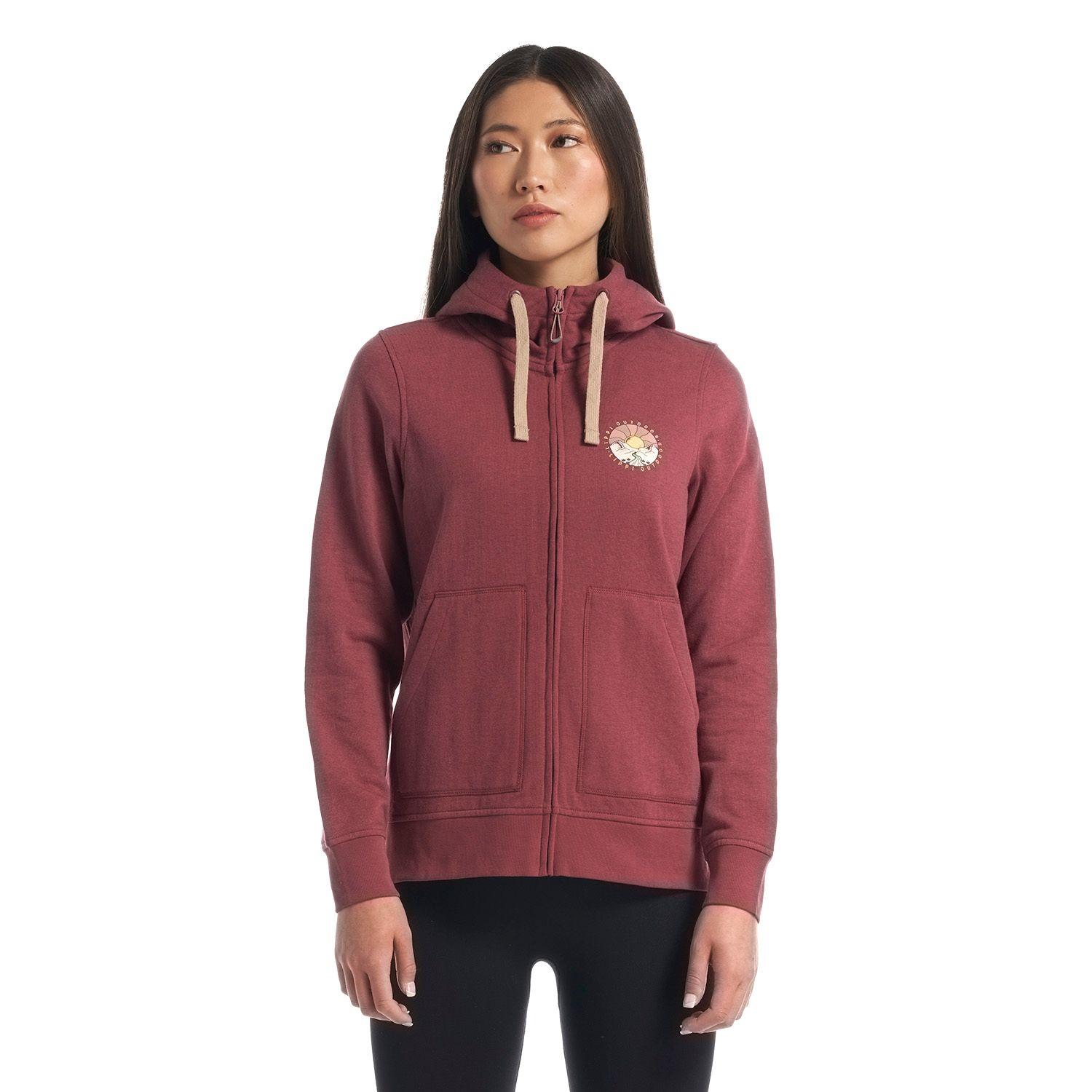 Poleron Mujer Insigne Full Zip Hoody Sweatshirt Palo Rosa Lippi V22-1