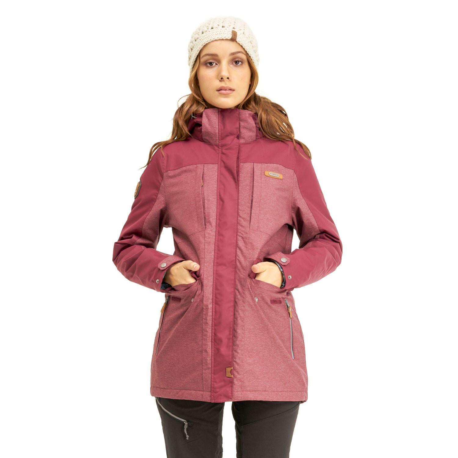 Chaqueta Mujer Grove B-Dry Hoody Jacket Melange Vino Lippi-1