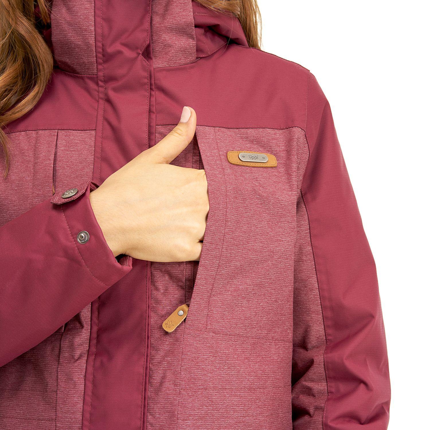 Chaqueta Mujer Grove B-Dry Hoody Jacket Melange Vino Lippi-4