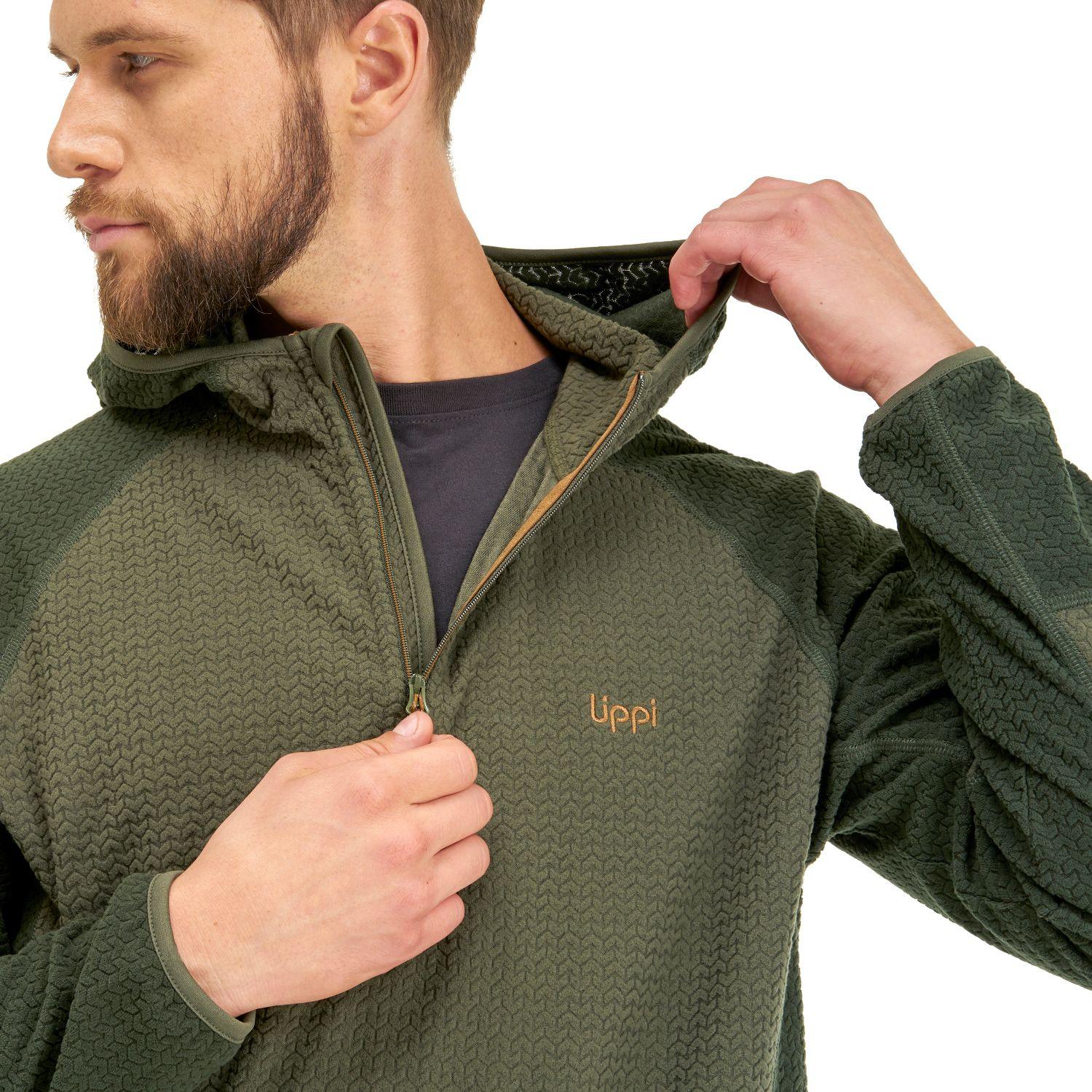 Poleron Hombre Jacaranda Nano-F 14 Zip Hoody Verde Oscuro Lippi I20-4