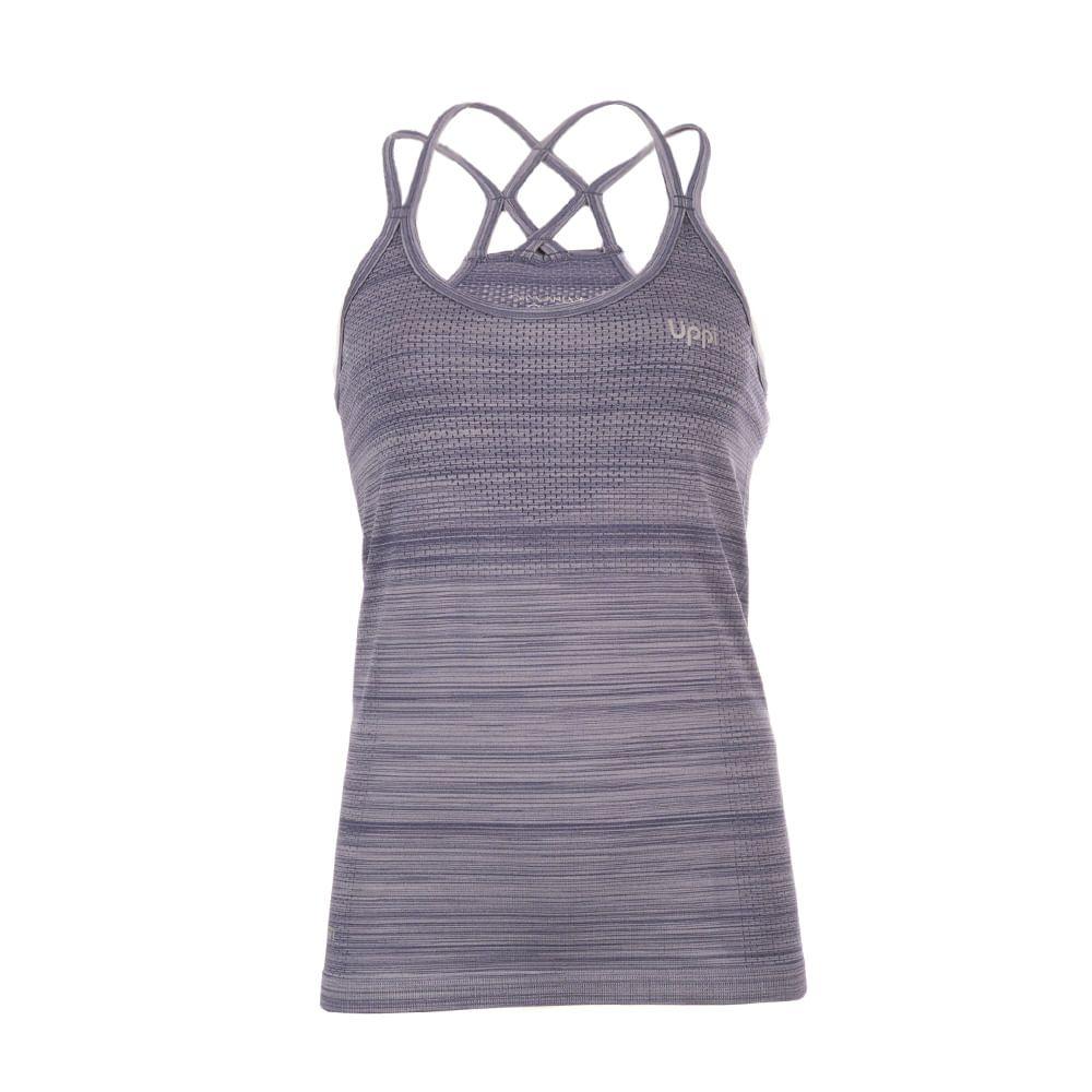 Polera Mujer Trained Q-Dry Tank Melange Azul Piedra Lippi-0