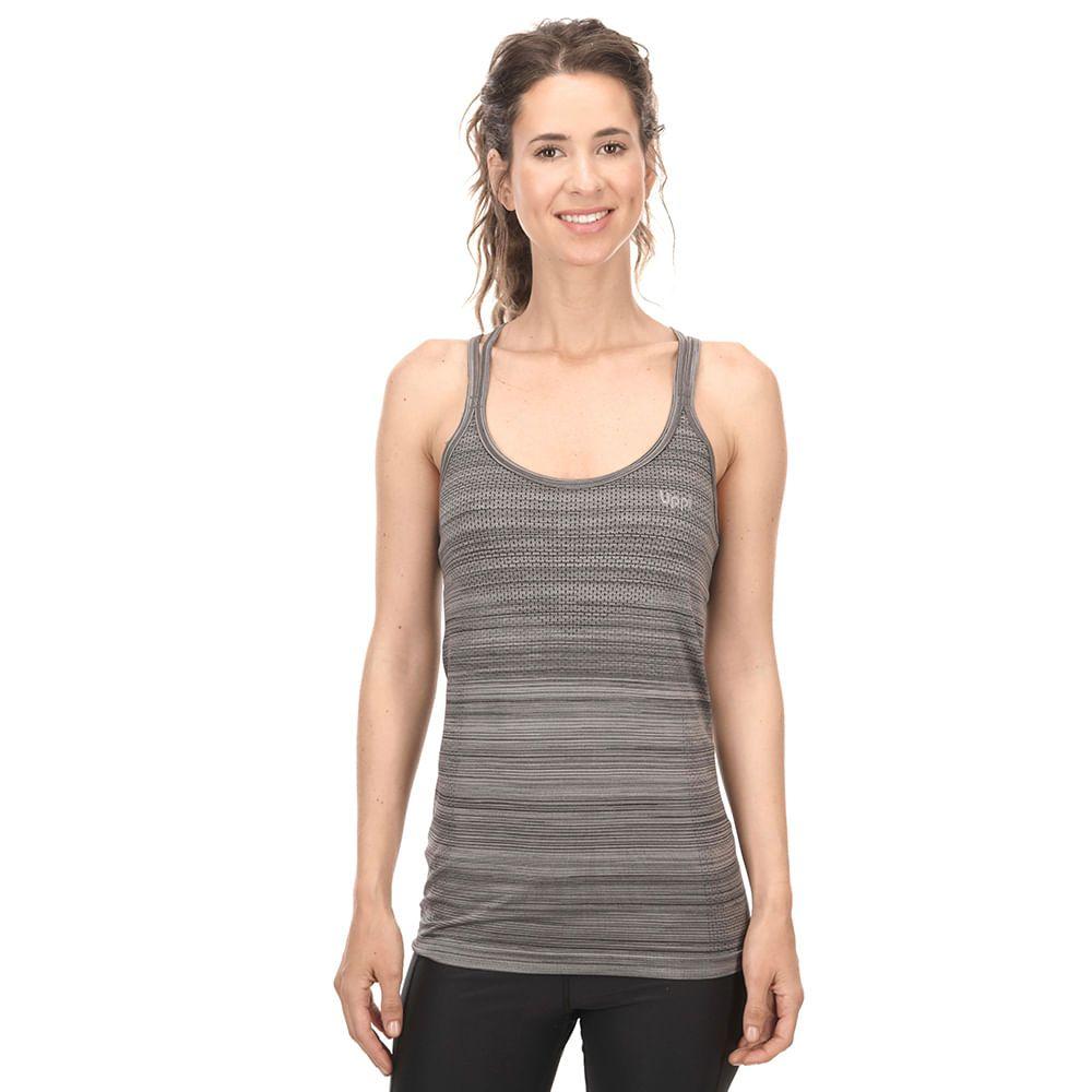Polera Mujer Trained Q-Dry Tank Melange Azul Piedra Lippi-1