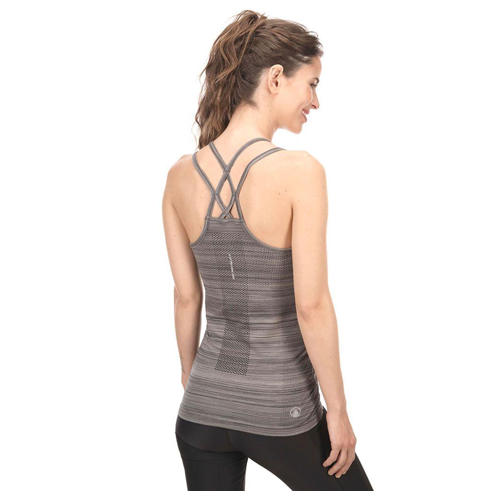 Polera Mujer Trained Q-Dry Tank Melange Azul Piedra Lippi-3