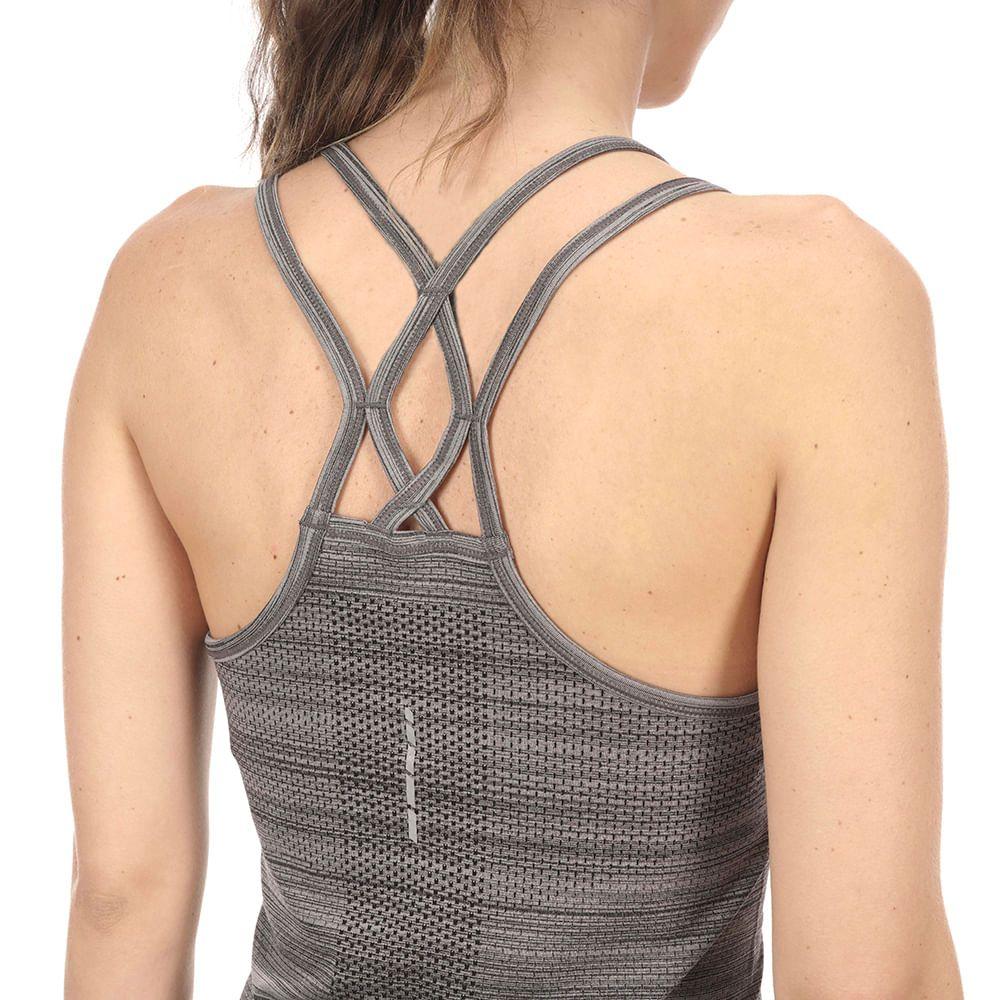 Polera Mujer Trained Q-Dry Tank Melange Azul Piedra Lippi-4