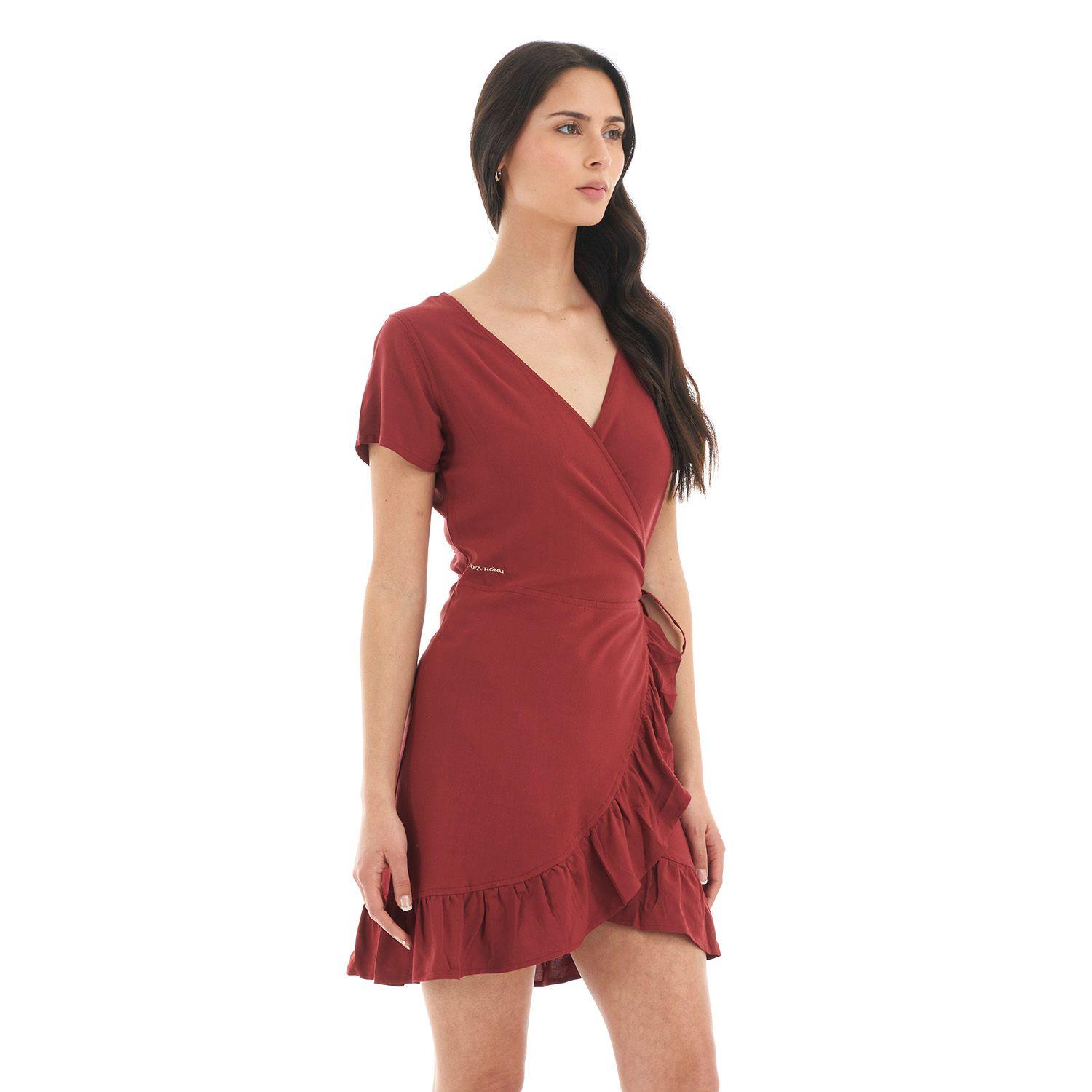 Vestido Mujer Aflora Terracota Haka Honu-2
