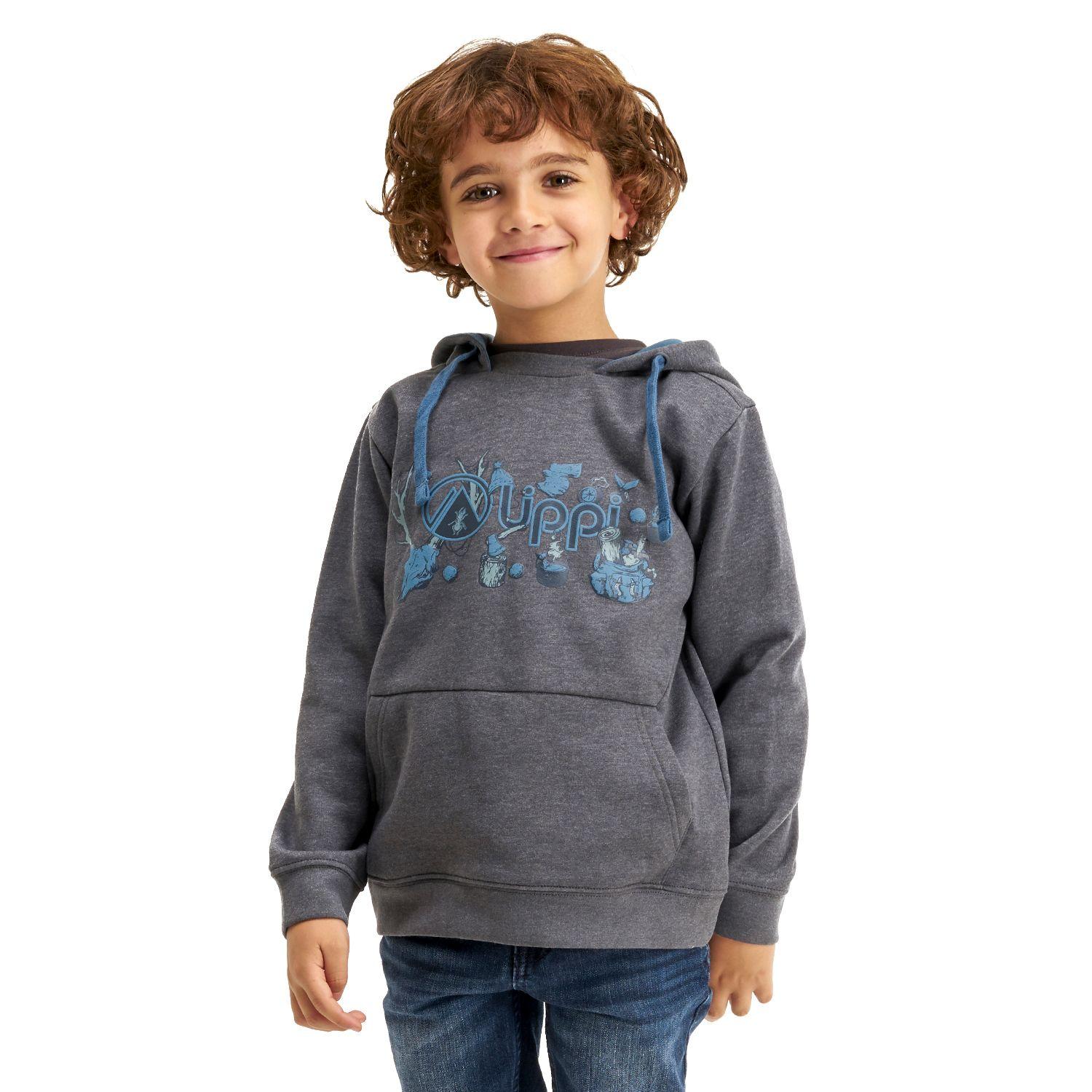 Poleron Niño Insigne Hoody Sweatshirt Melange Gris Lippi-1