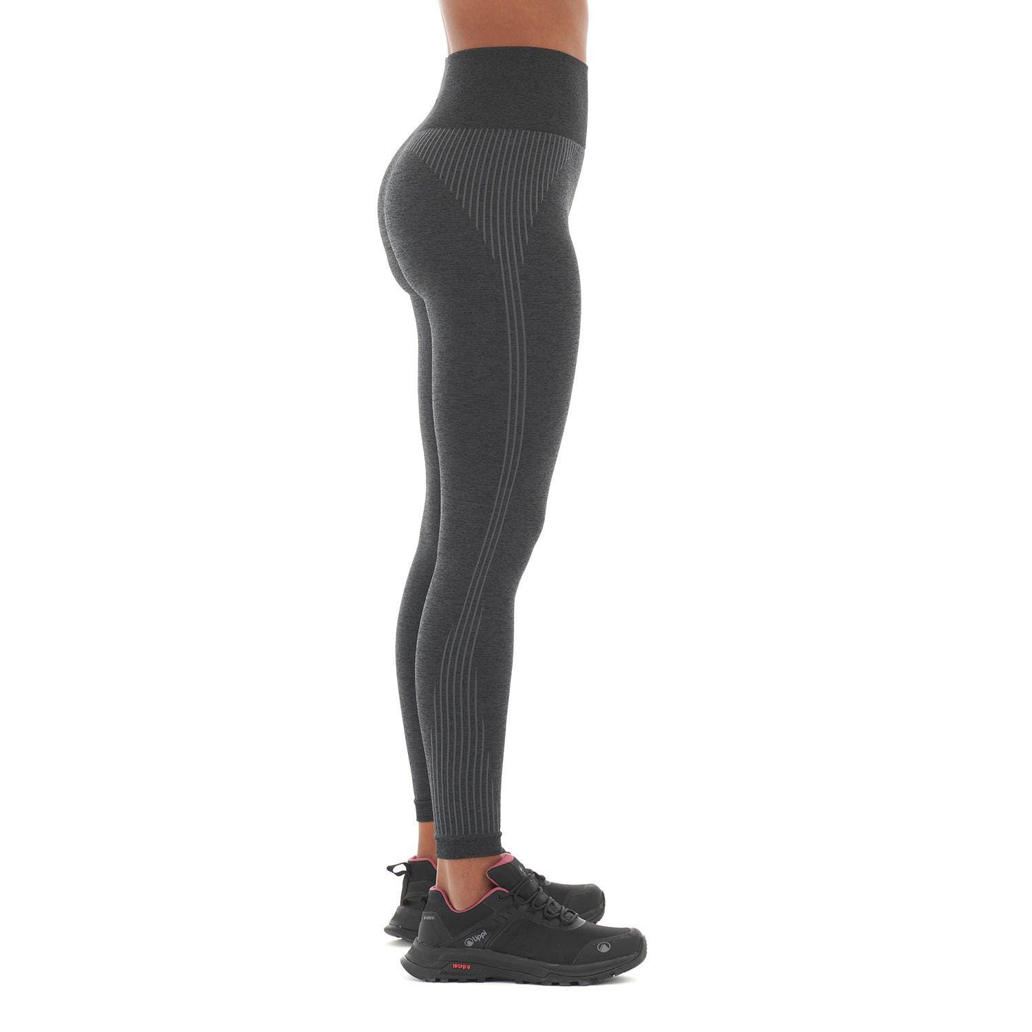 Calza Mujer In-Motion Seamless Leggings High Waist Melange Grafito Lippi-3