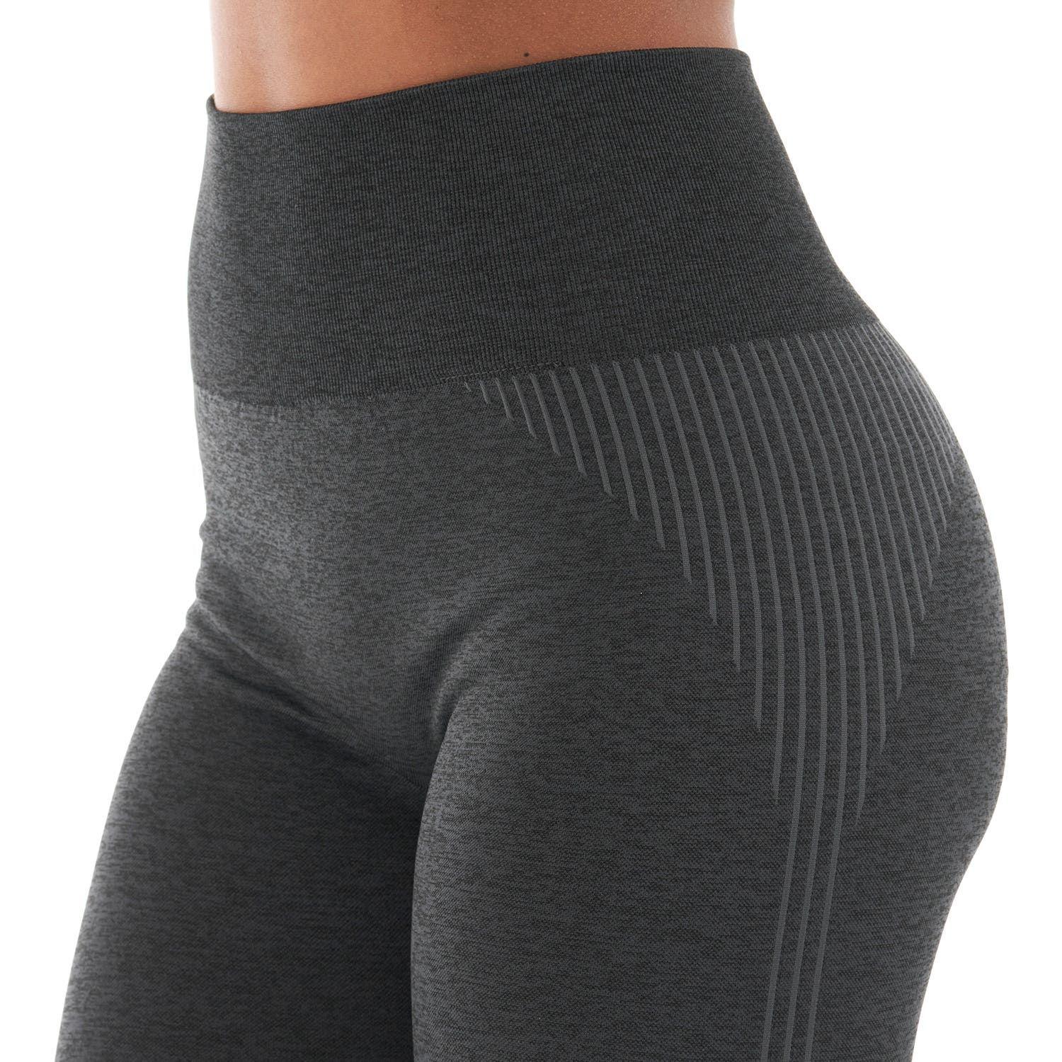 Calza Mujer In-Motion Seamless Leggings High Waist Melange Grafito Lippi-6