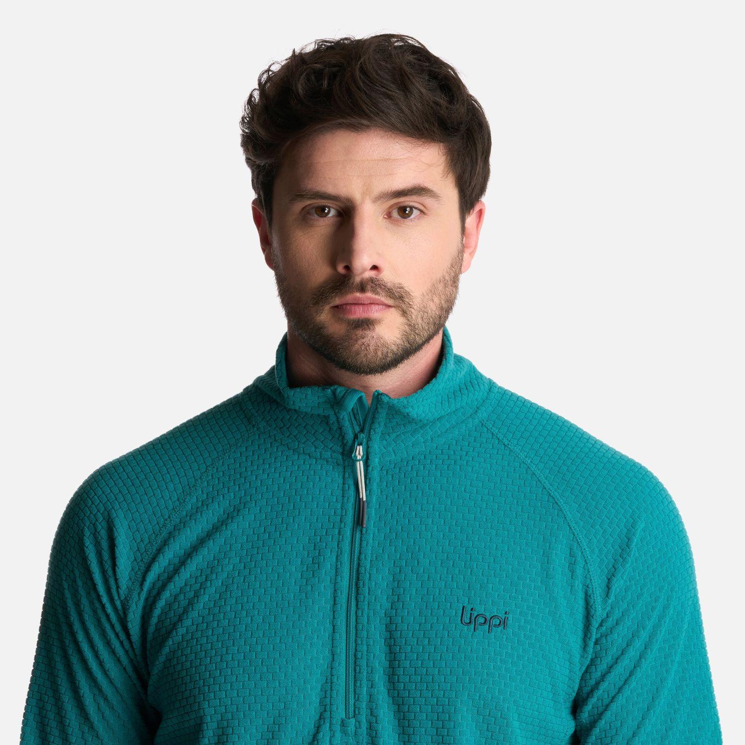 Polerón Hombre Jacaranda Nano-F 14 Zip Turquesa Lippi-3