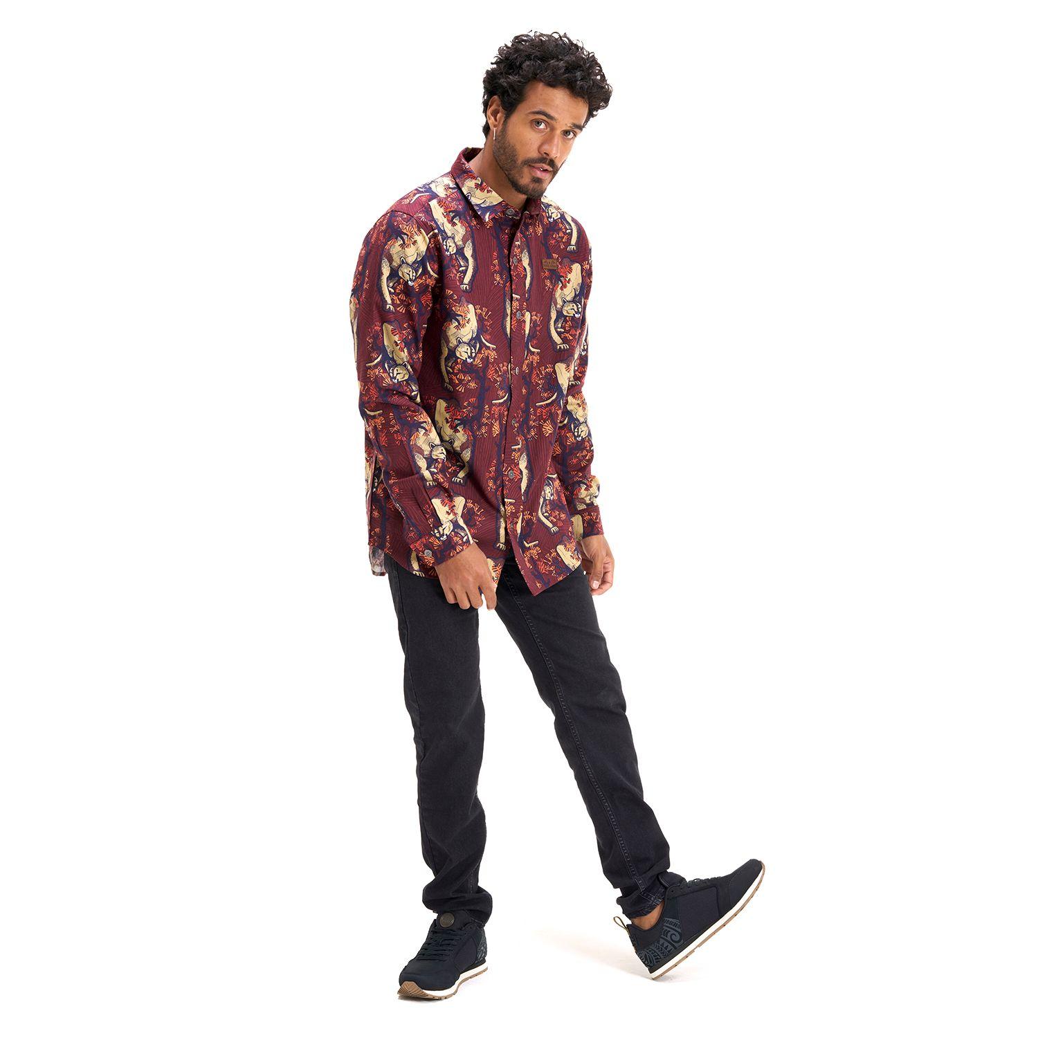 Camisa Hombre Lazlo California Burdeo Haka Honu-6
