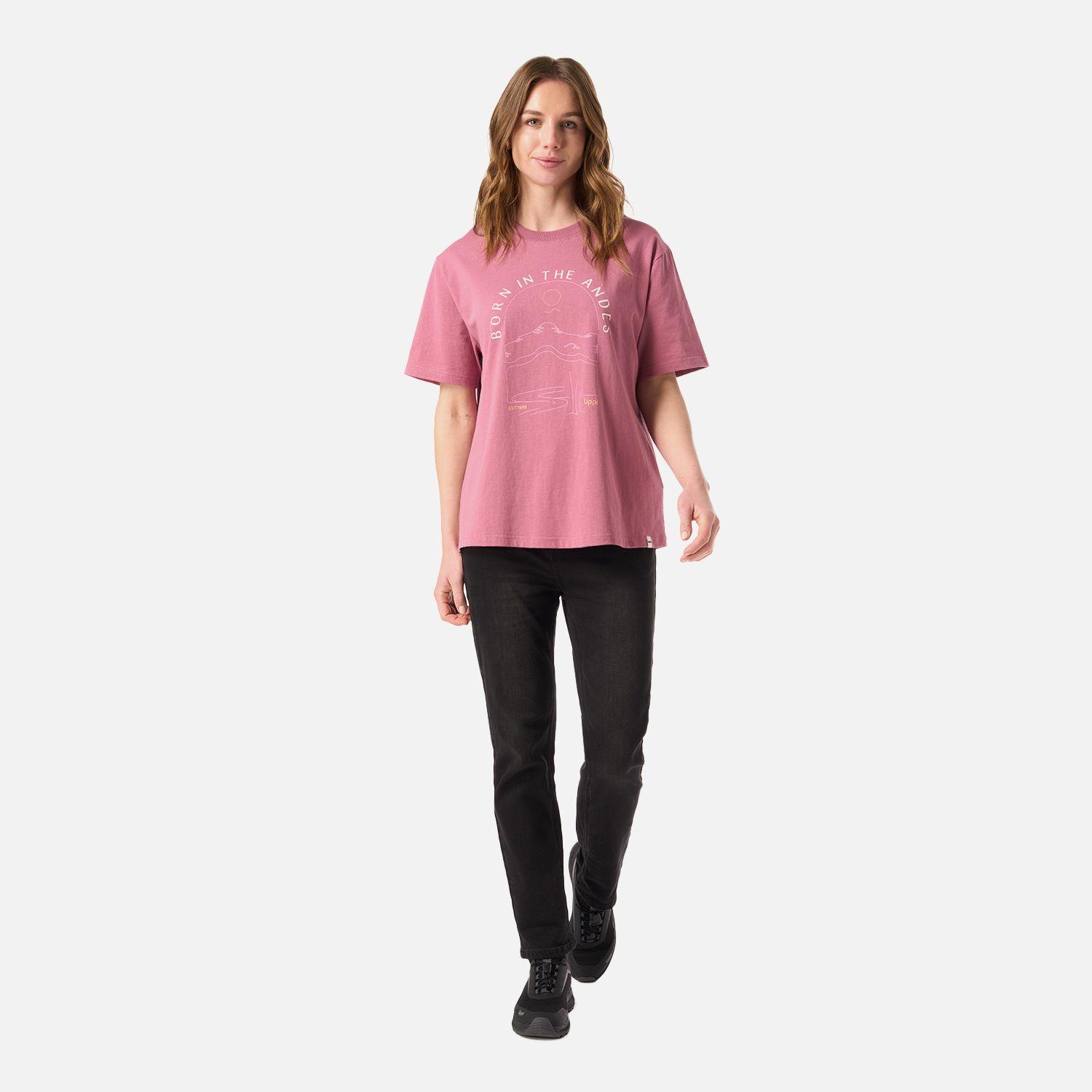 Polera Mujer Logo Lippi T-shirt Rosa Oscuro Lippi V26-4