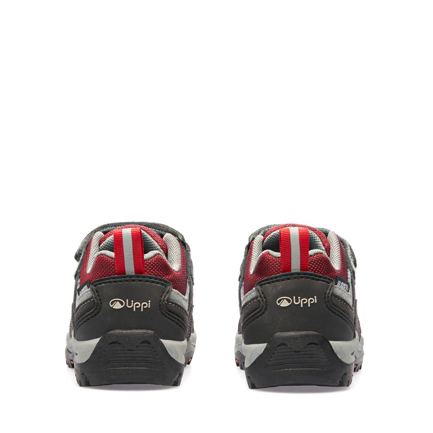 Zapato Niño Puelo CS Low Velcro Gris Rojo Lippi-3