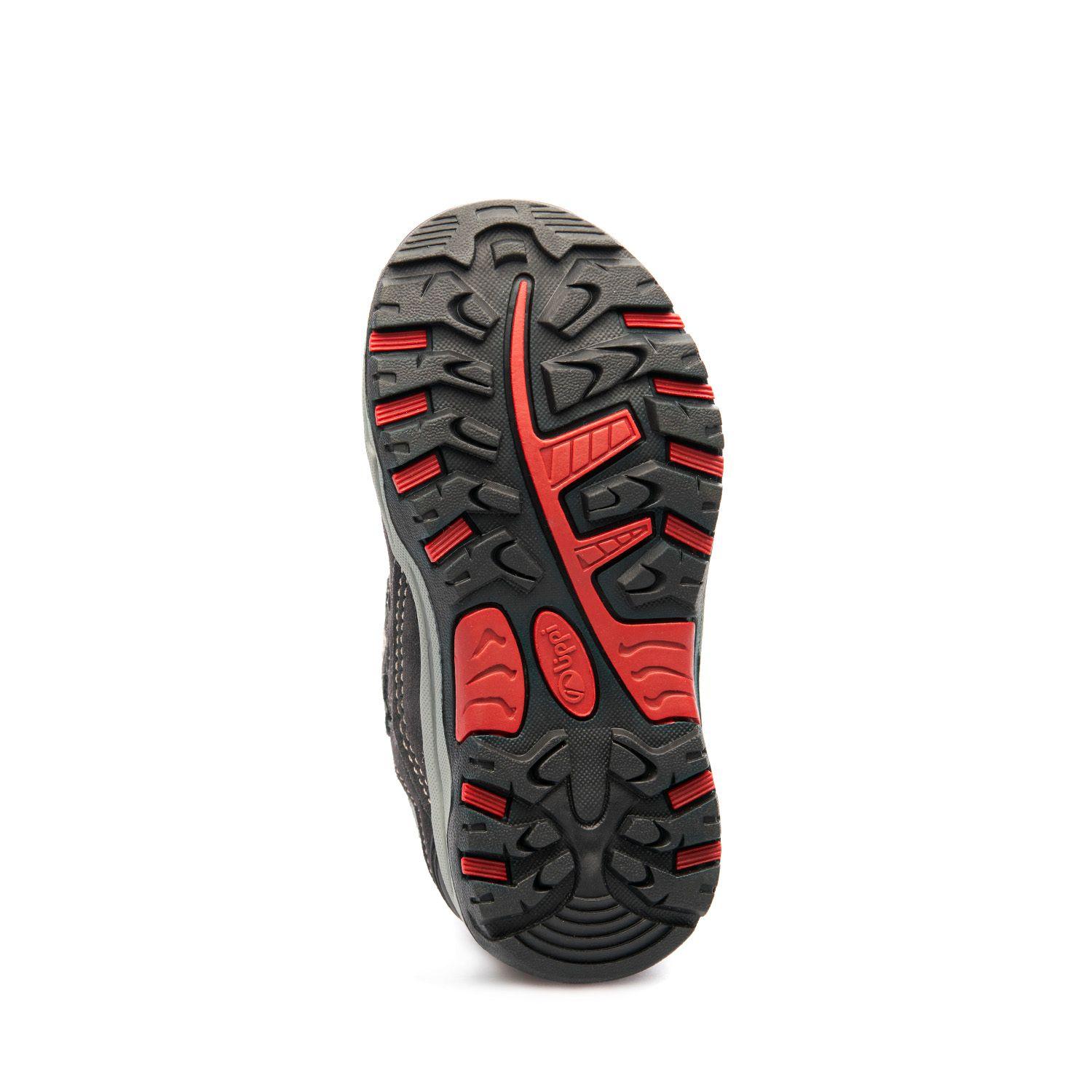 Zapato Niño Puelo CS Low Velcro Gris Rojo Lippi-4