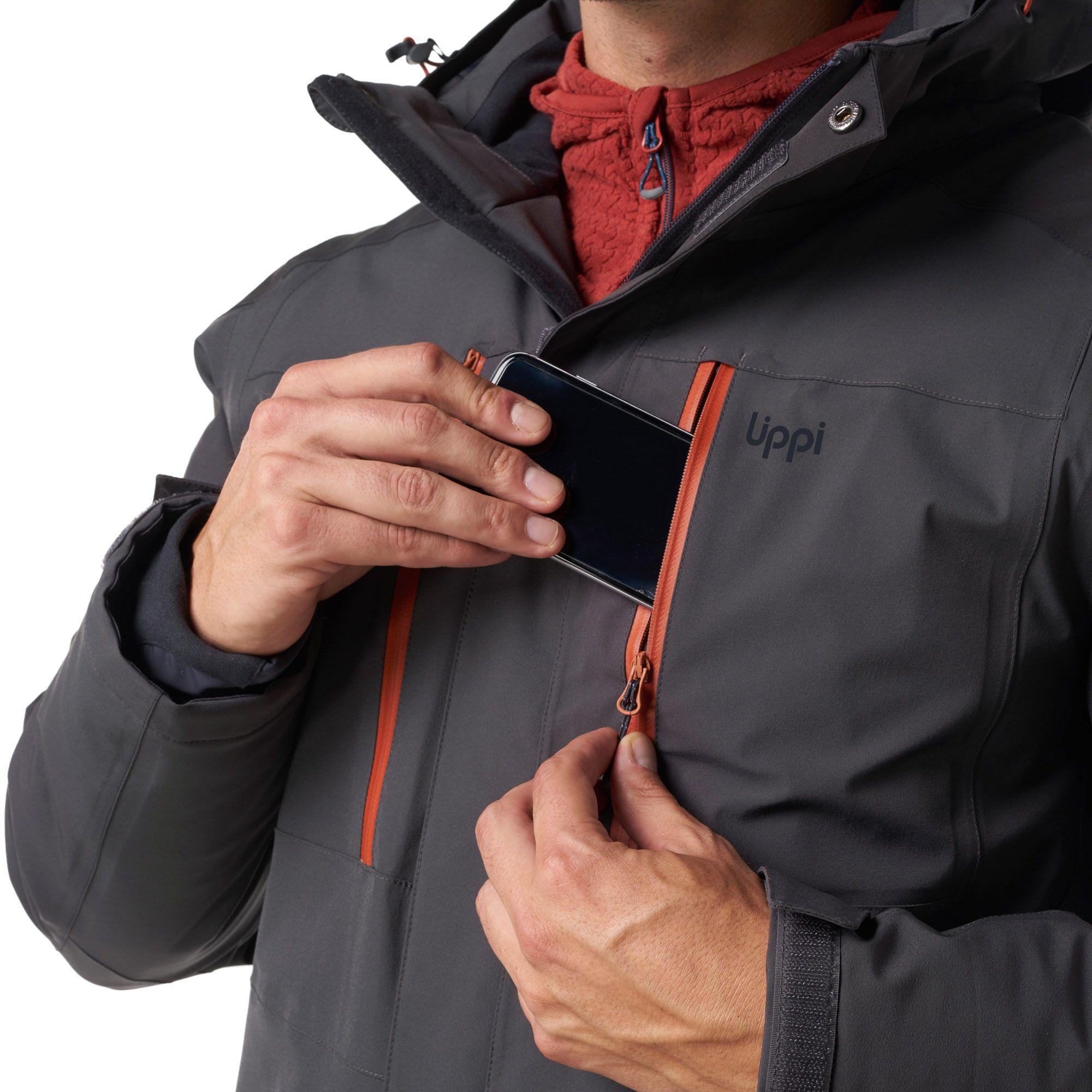 Chaqueta Hombre Andes B-Dry Hoody Jacket Gris Oscuro / Grafito Lippi-4