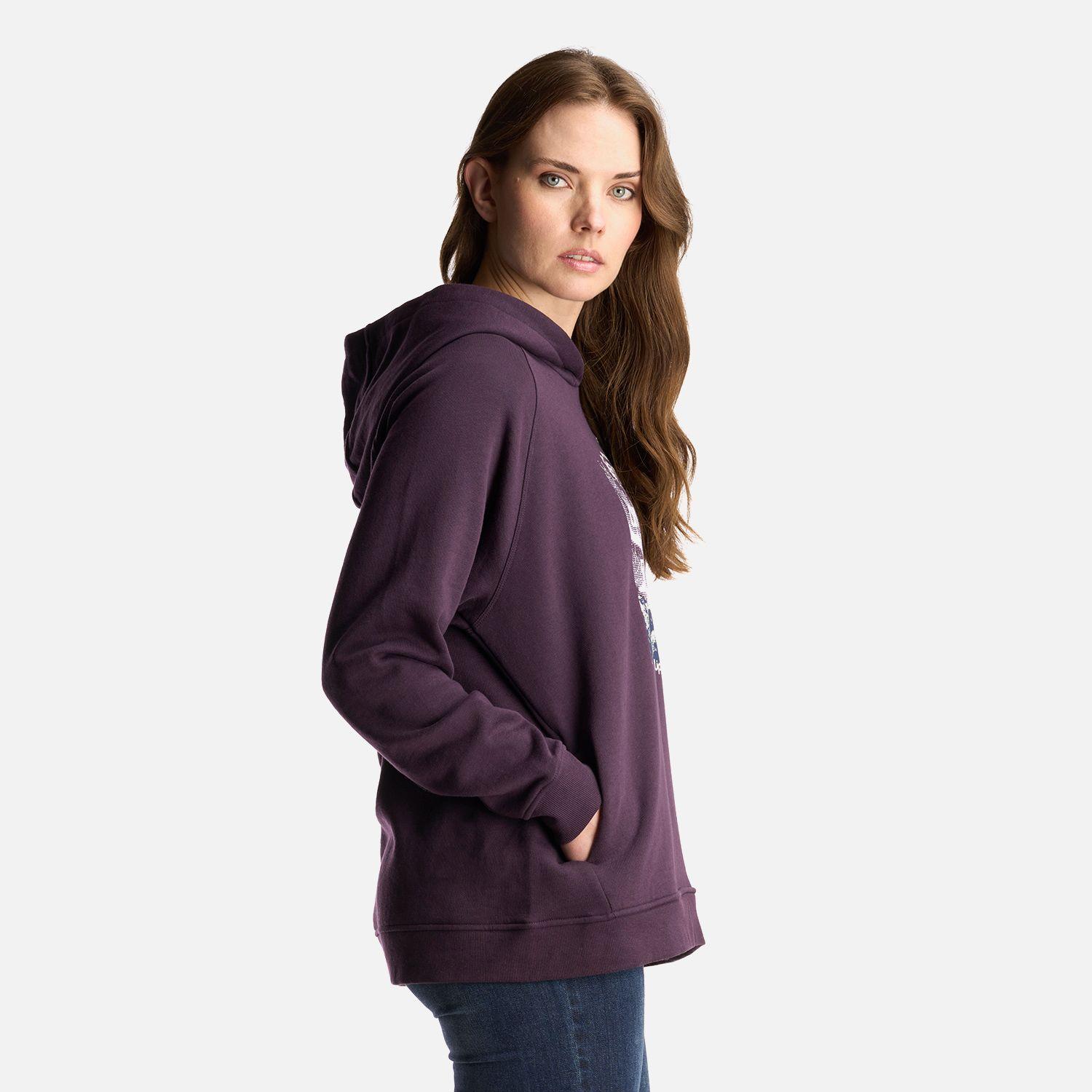 Poleron Mujer Insigne Hoody Sweatshirt Front Print Morado Oscuro Lippi-3