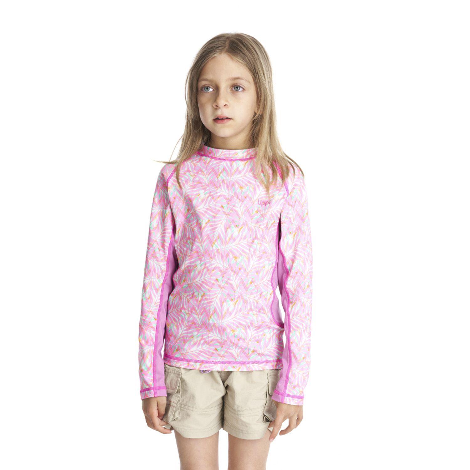 Traje de Baño Niña Sun Pro Long Sleeve T-Shirt Print Rosado Lippi-1
